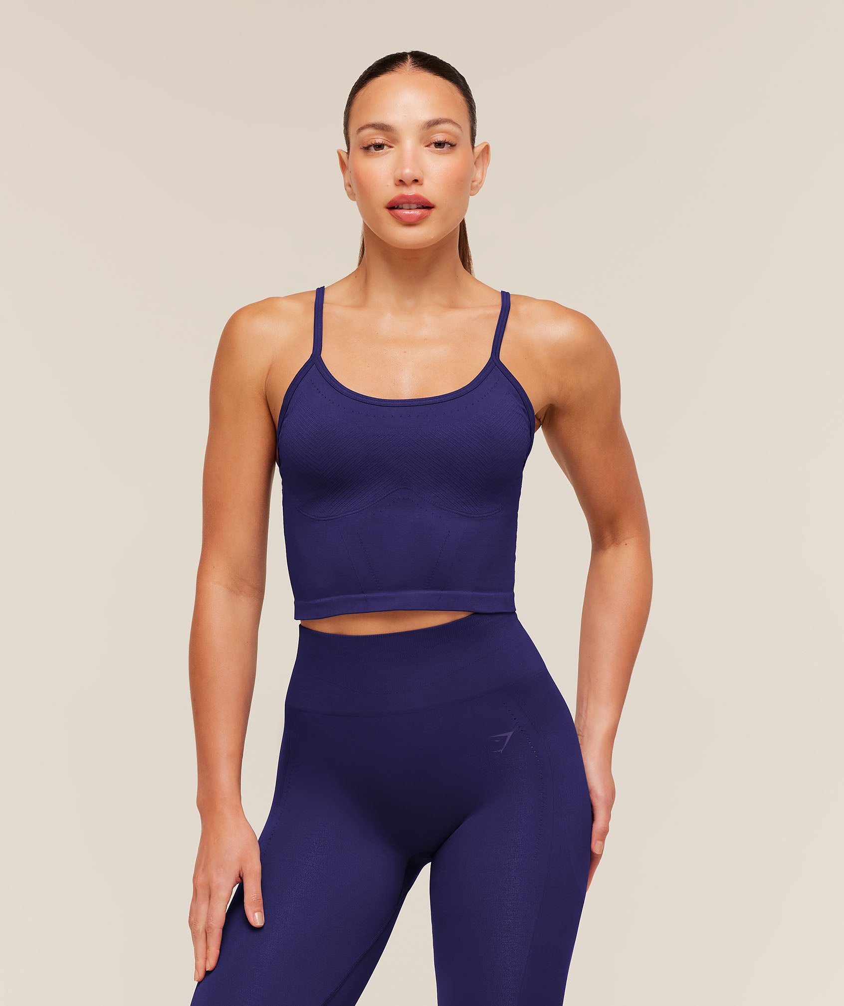 Gymshark Energise Seamless Crop Top - Indigo Purple