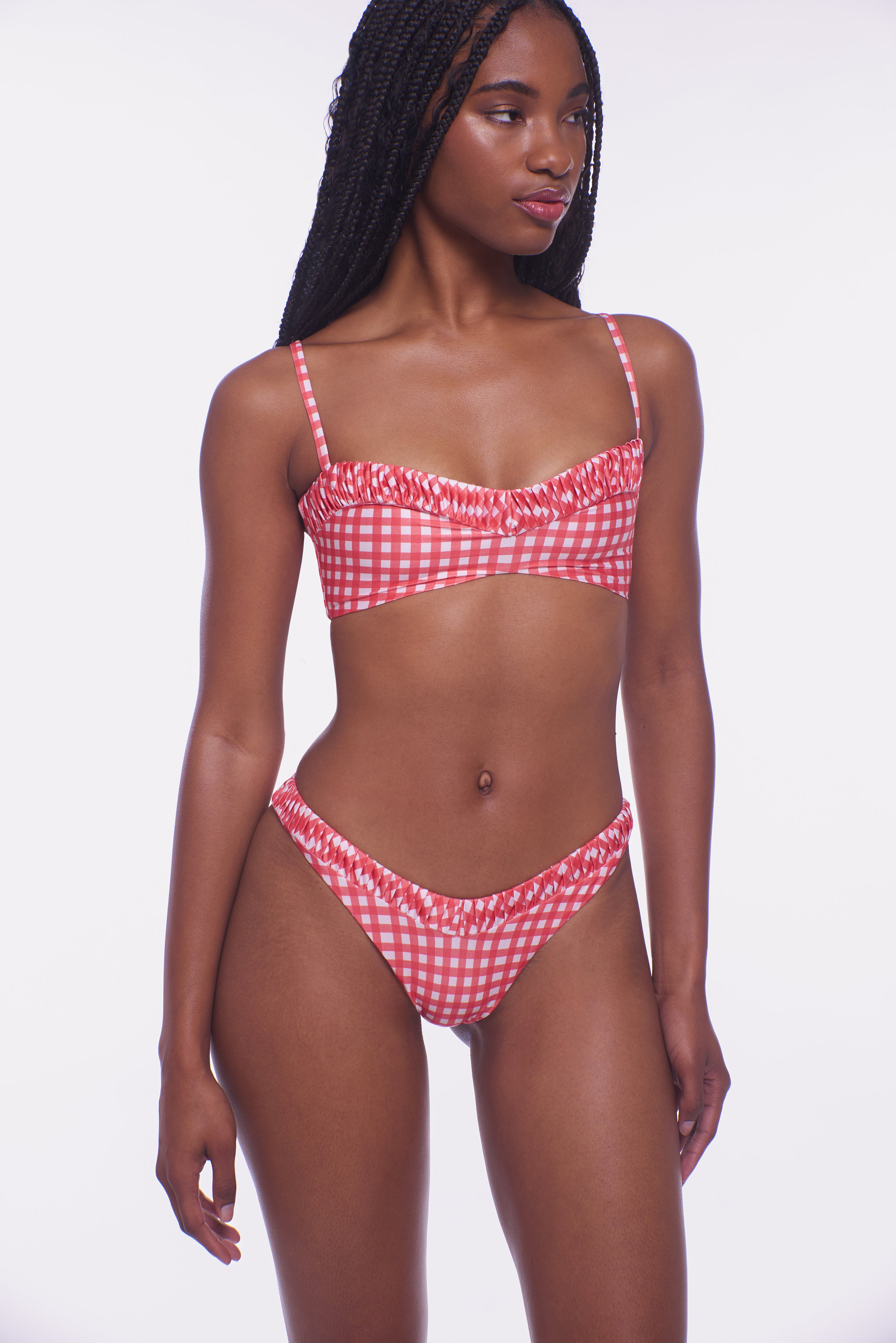 Peixoto Sriracha Gingham Emmy Bikini Top