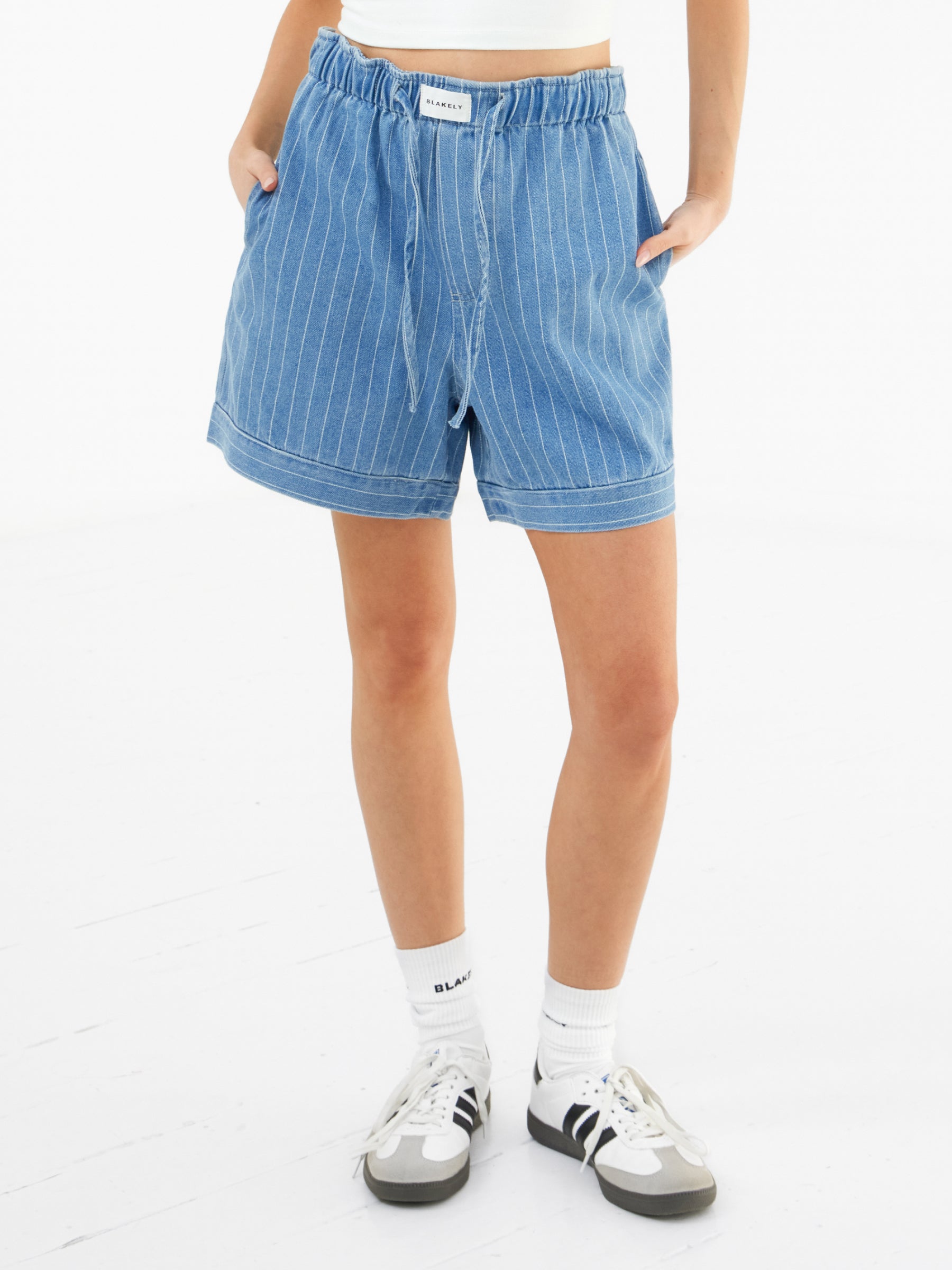 Tatum Denim Shorts - Mid Blue