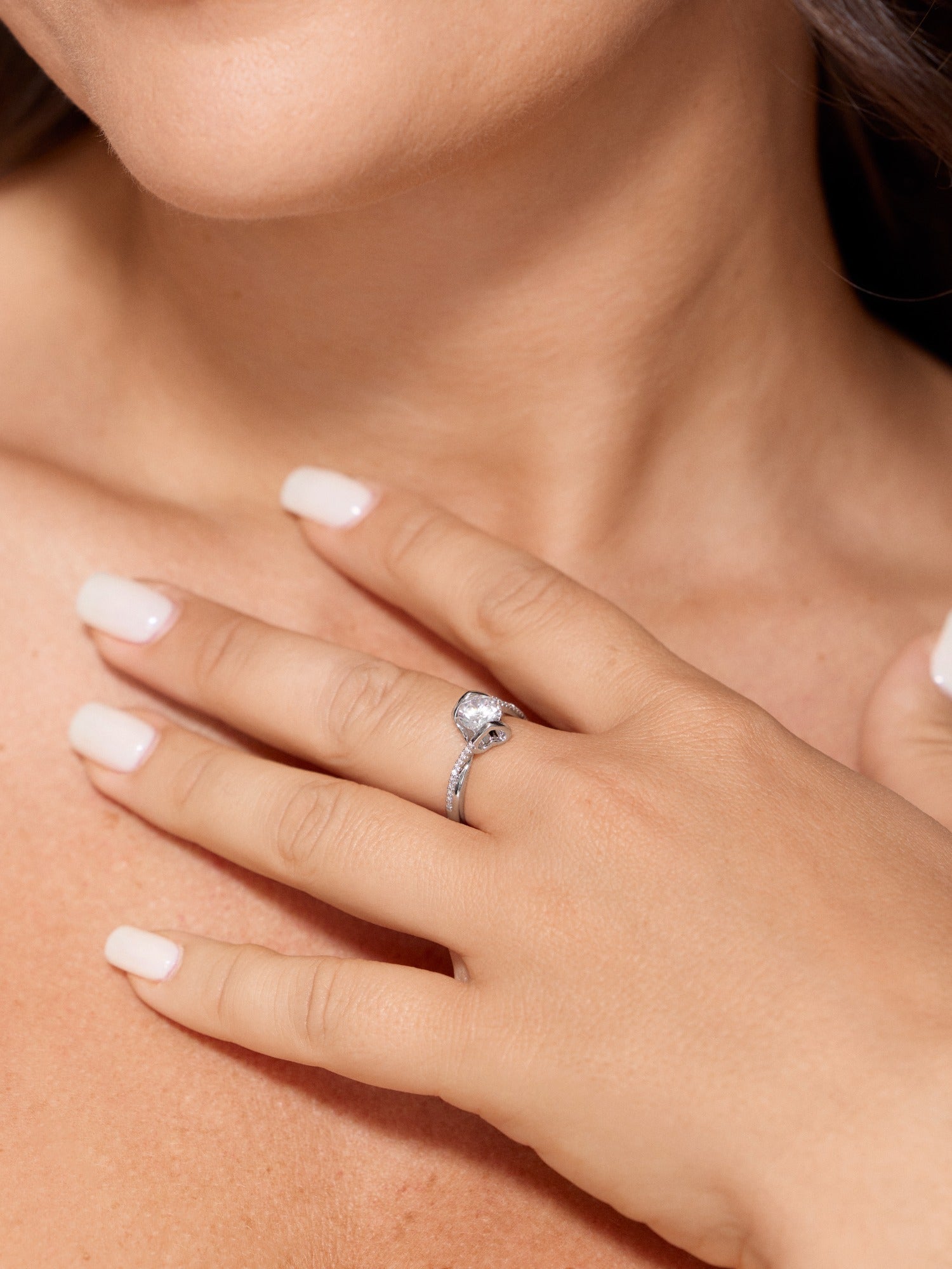 Heart Shape Paved Crystal Ring