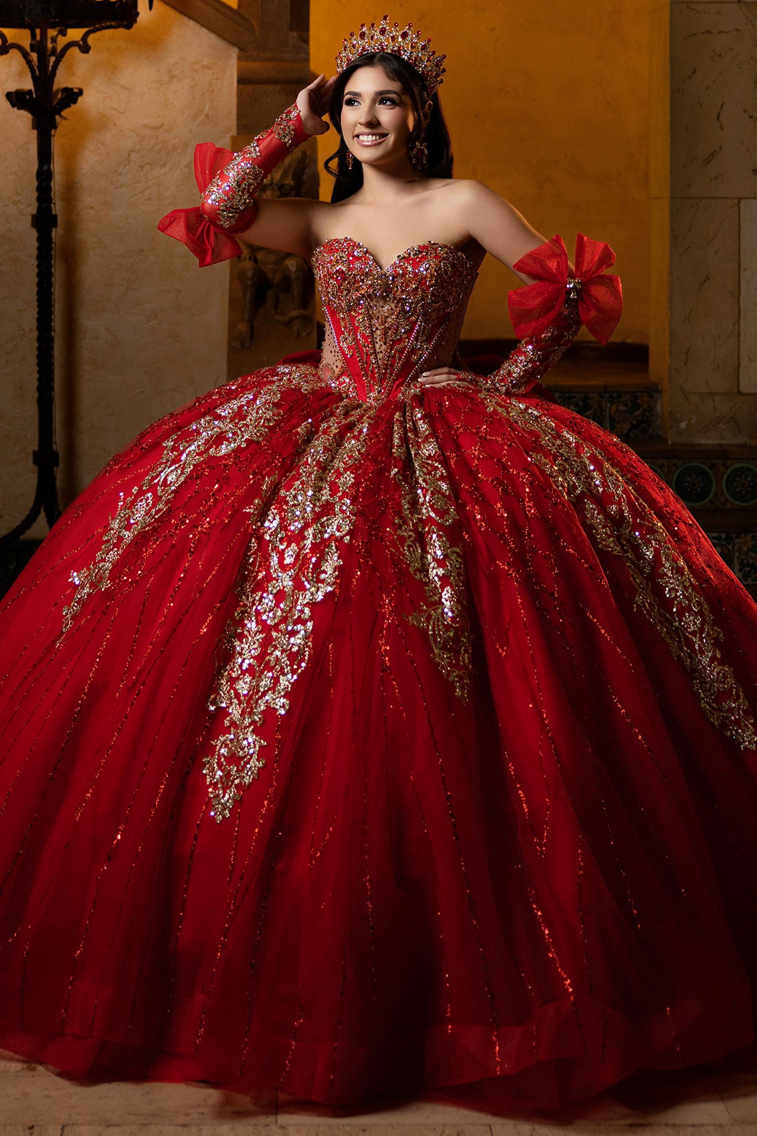 Vizcaya by Mori Lee 4080059 - Tulle Bead Encrusted Quinceanera Gown