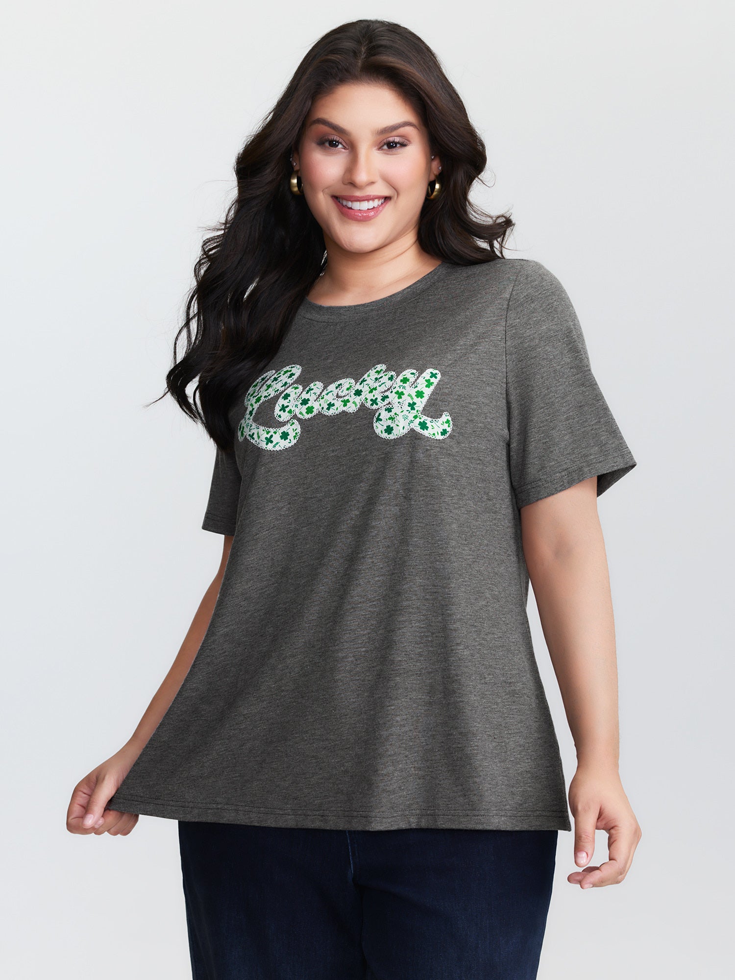 Supersoft Embroidered Patchwork Round Neck T-Shirt