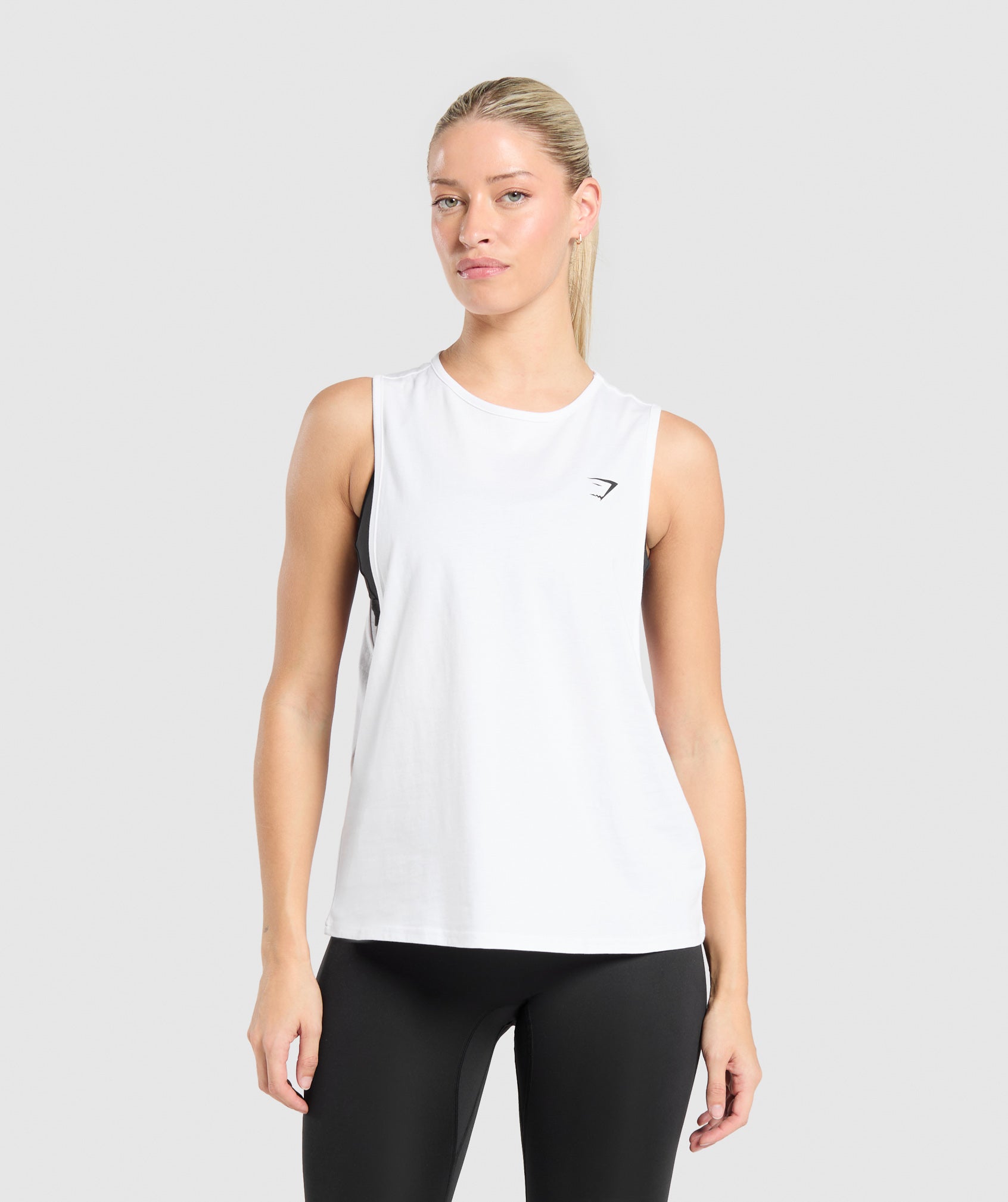 Gymshark Training Regular Length Drop Arm Tank - White