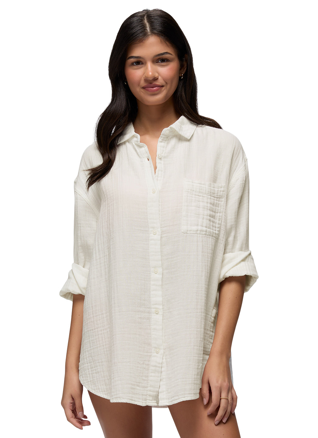 prAna Women's Hideaways Button Down Cover Up