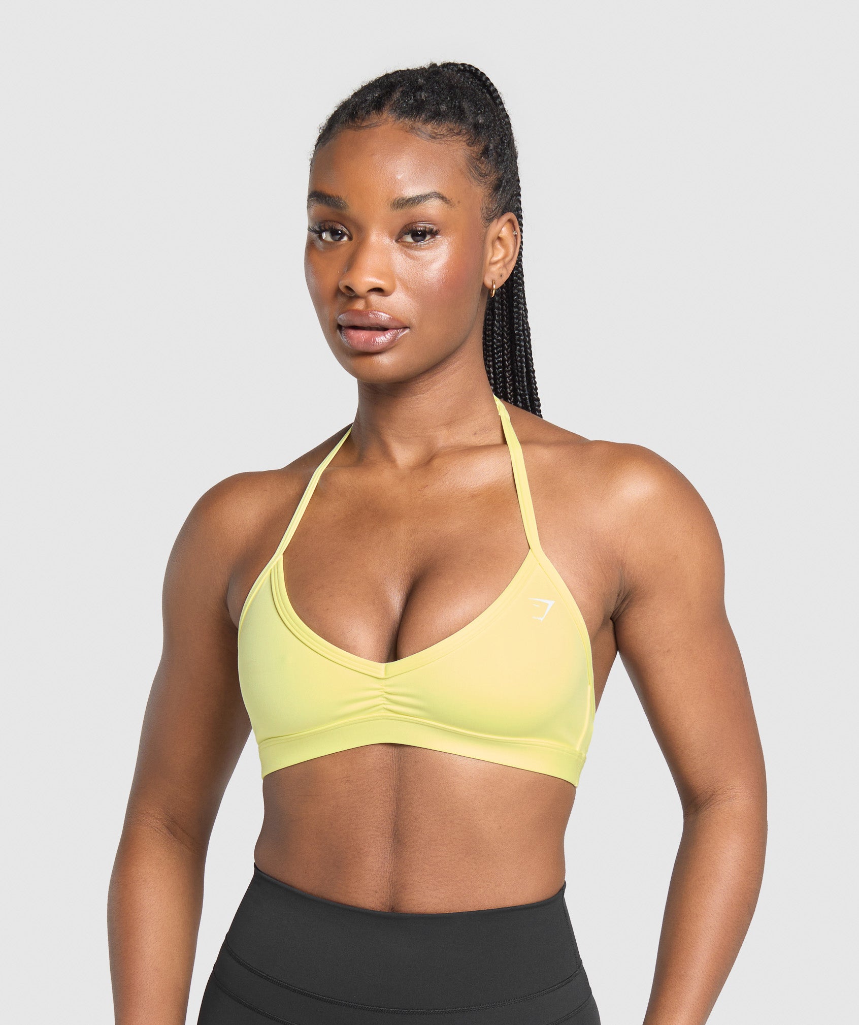 Gymshark Light Support Minimal Halterneck Bra - Refresh Yellow