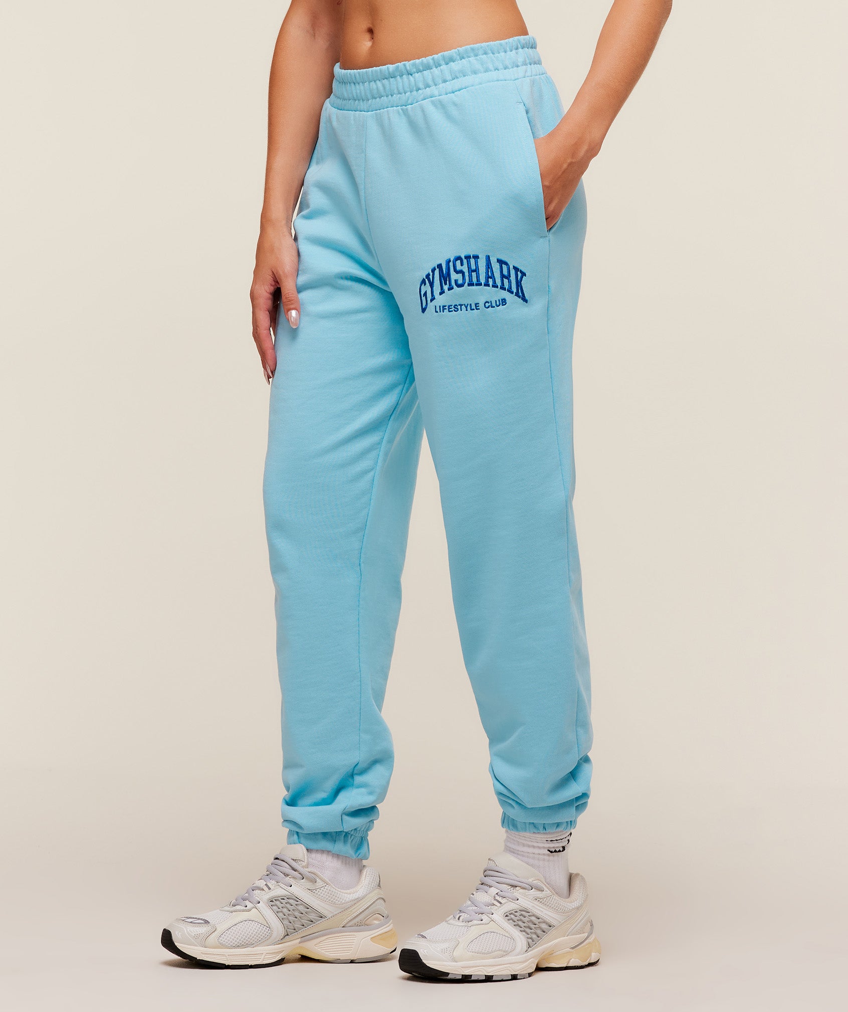Gymshark Collegiate Graphic Joggers - Athletic Light Blue