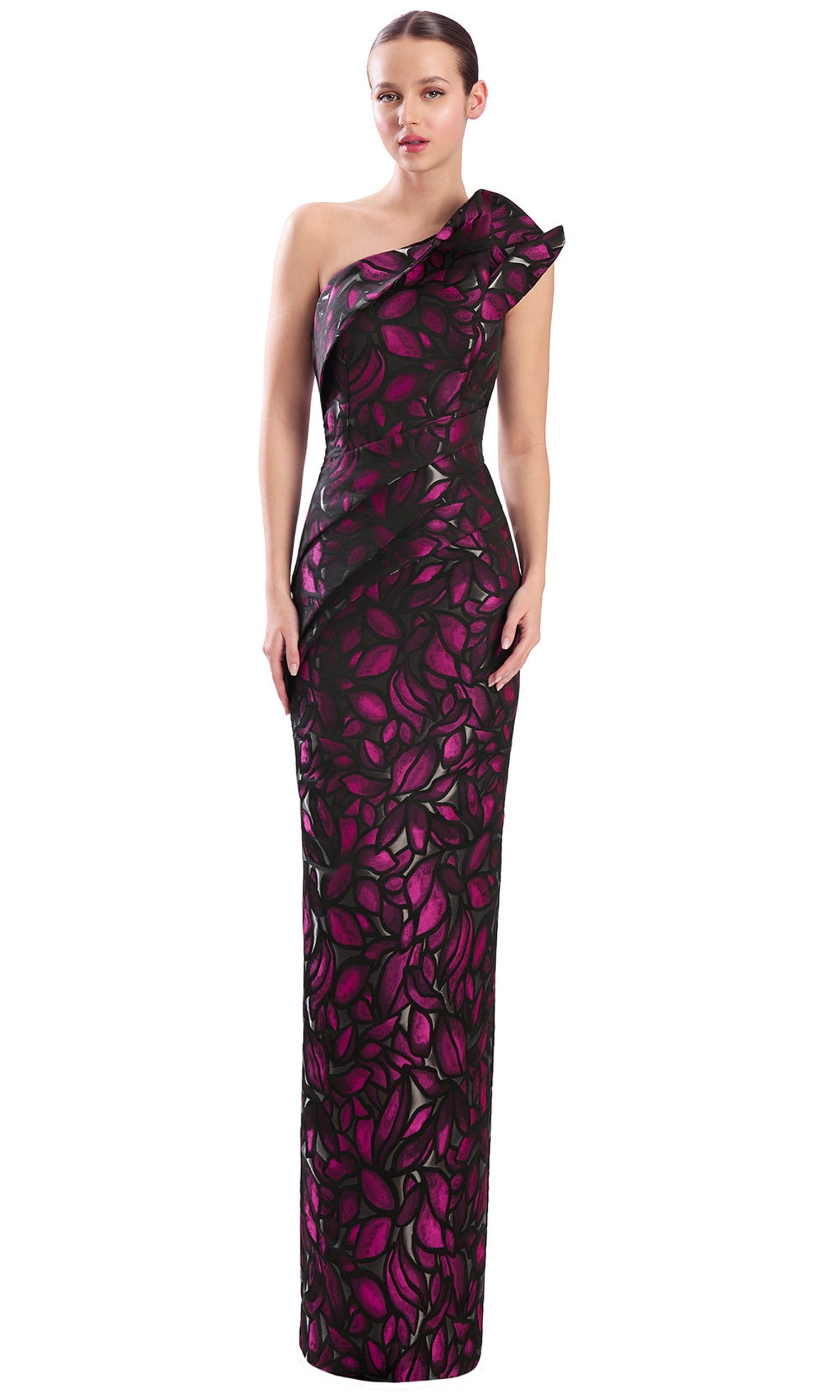 Alexander by Daymor 3300F26 - One Shoulder Column Printed Evening Gown