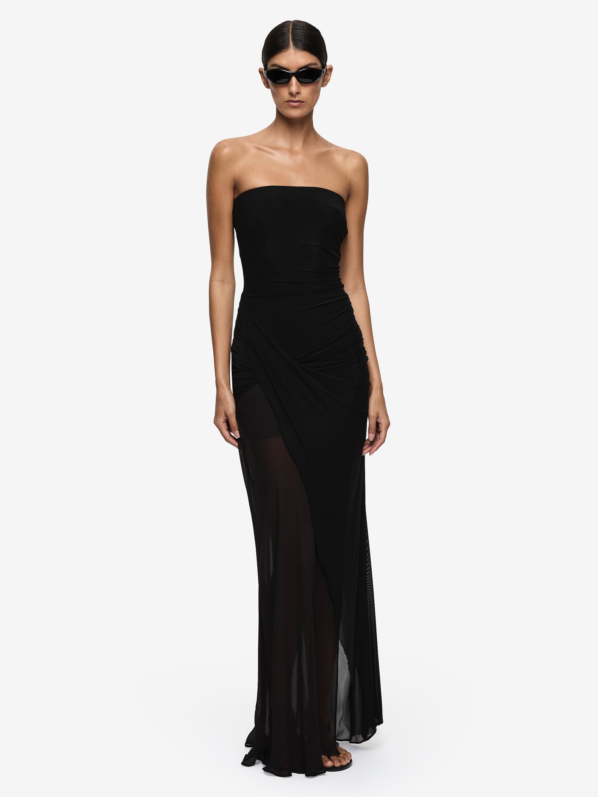 WILLORIN STRAPLESS MAXI DRESS - BLACK