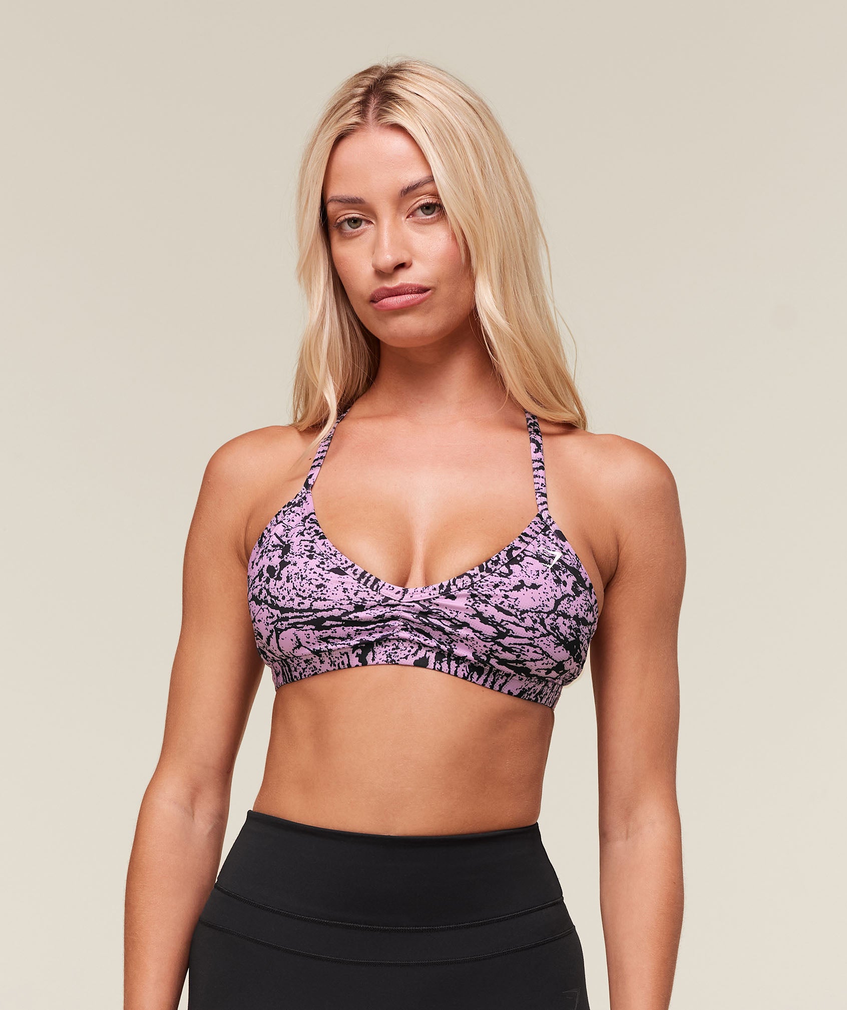 Gymshark Printed Minimal Sports Bra - Sour Pink