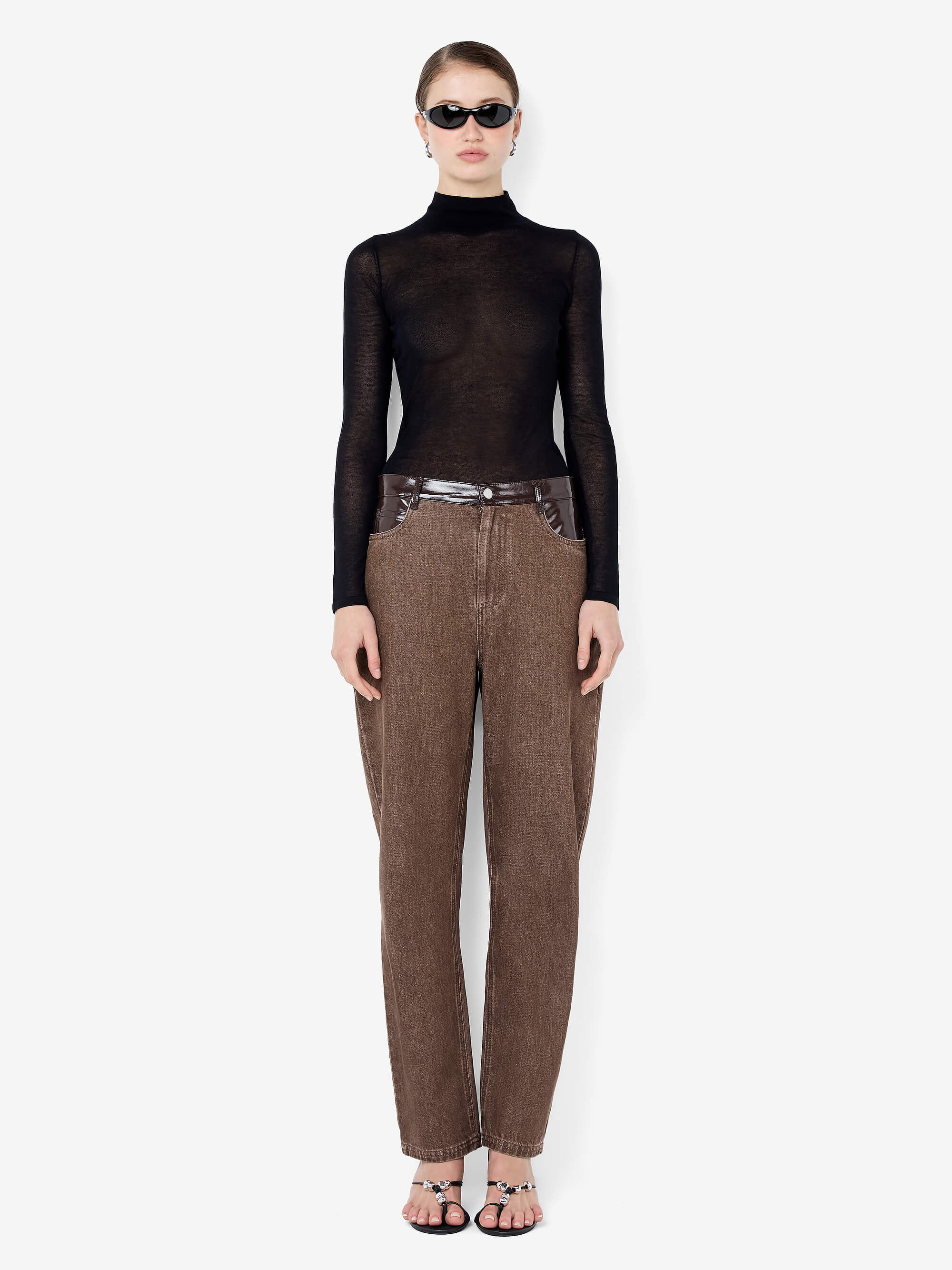 KINLEY CONTRAST JEAN - CHOCOLATE