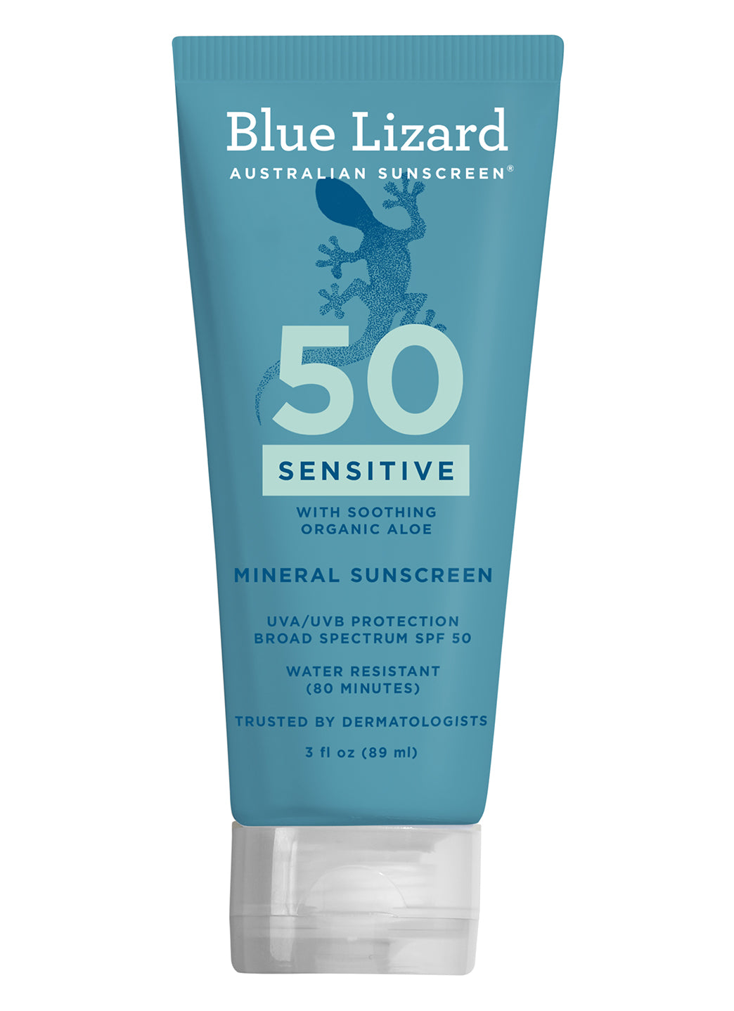 Blue Lizard Sensitive Mineral SPF 50 Sunscreen Lotion Tube 3 oz
