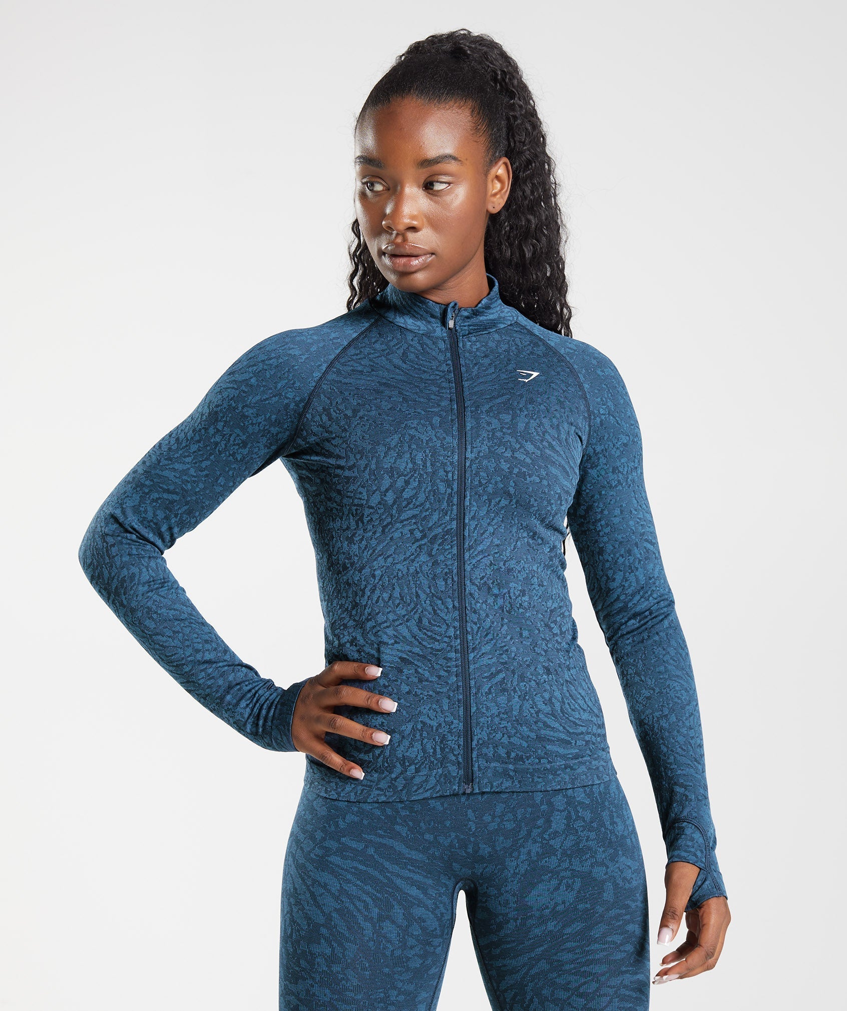 Gymshark Adapt Animal Zip Through - Blue
