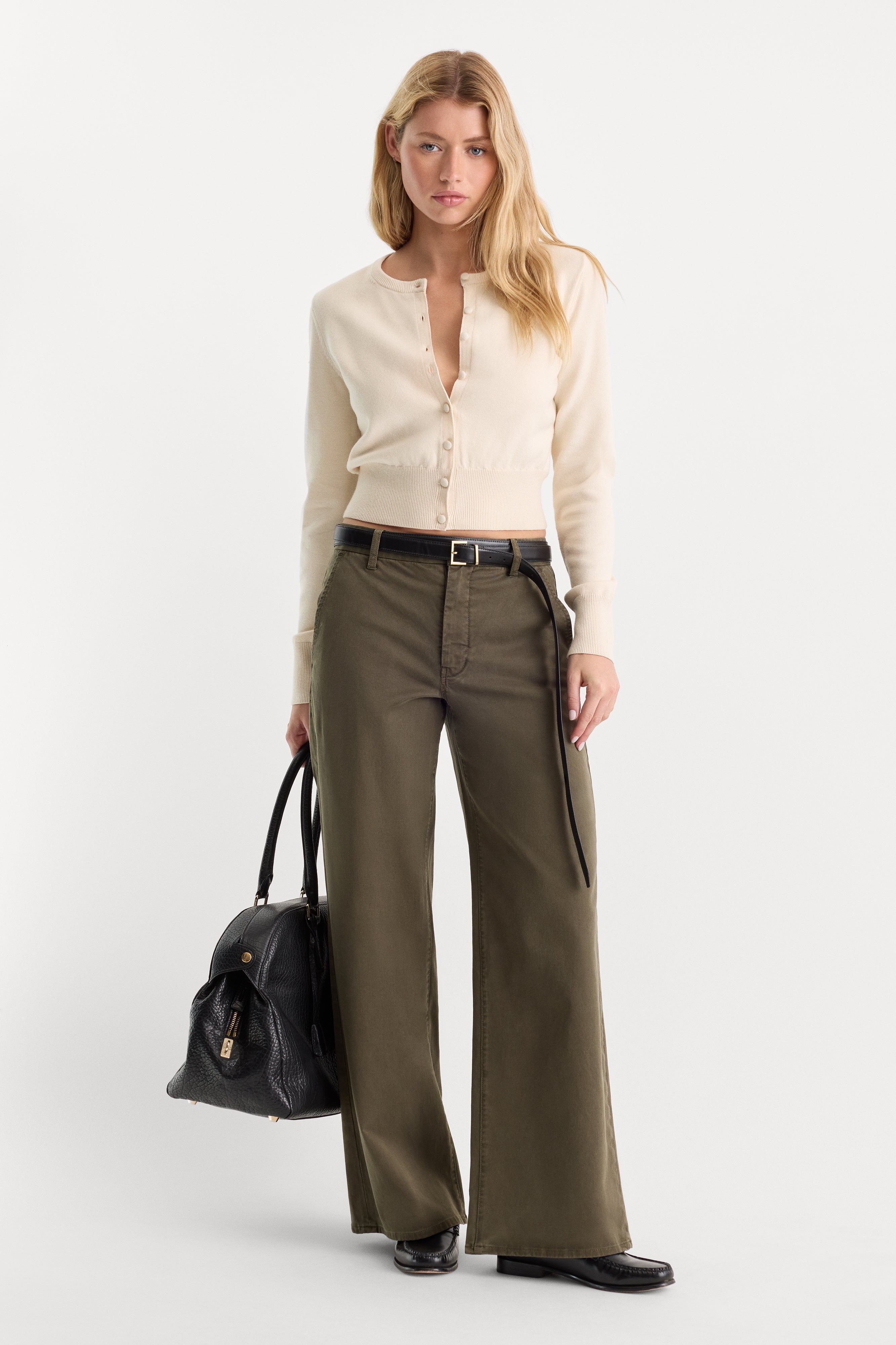 LOW SLUNG BAGGY TROUSER | WASHED FATIGUE GREEN