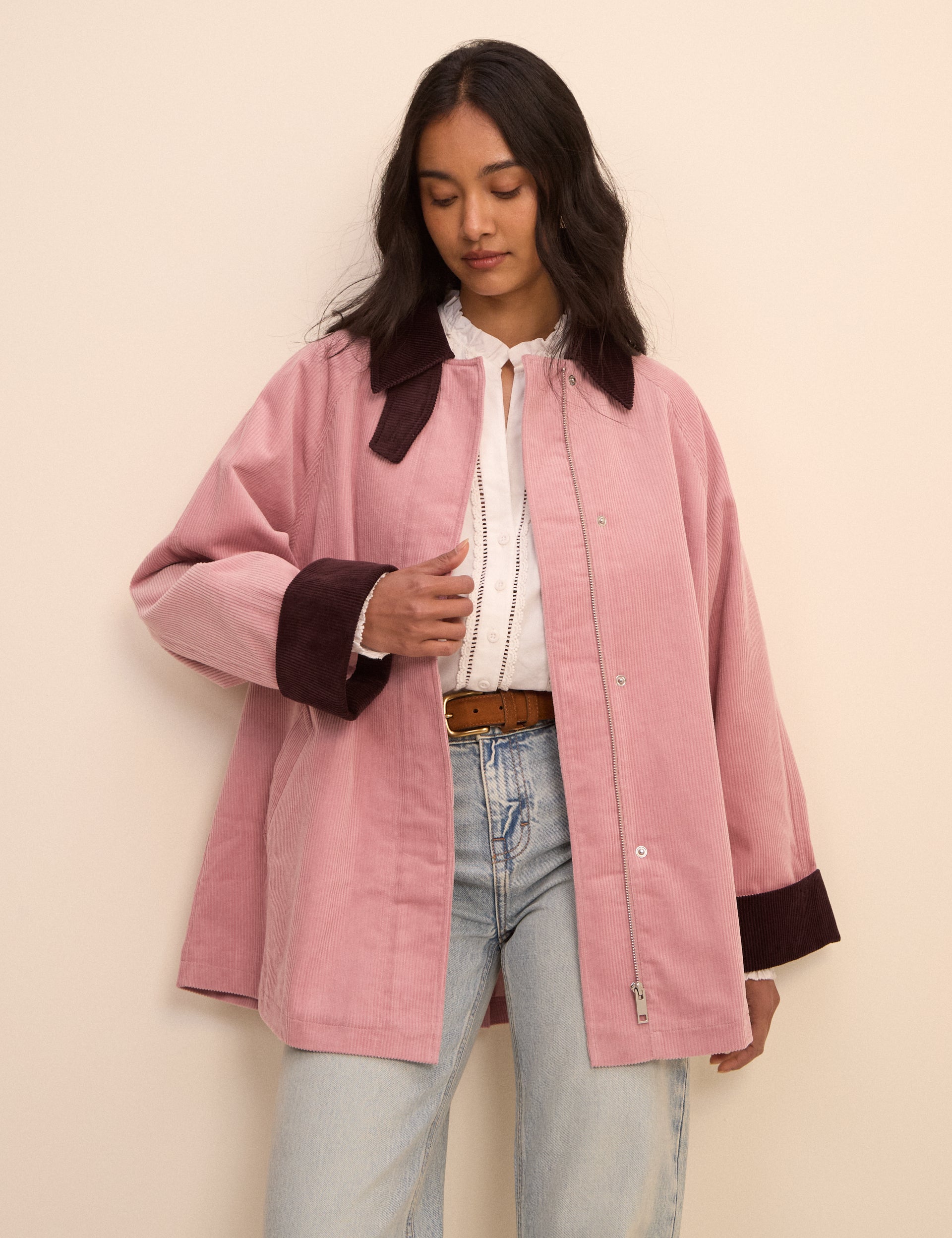 Pink Cord Freddie Barn Coat