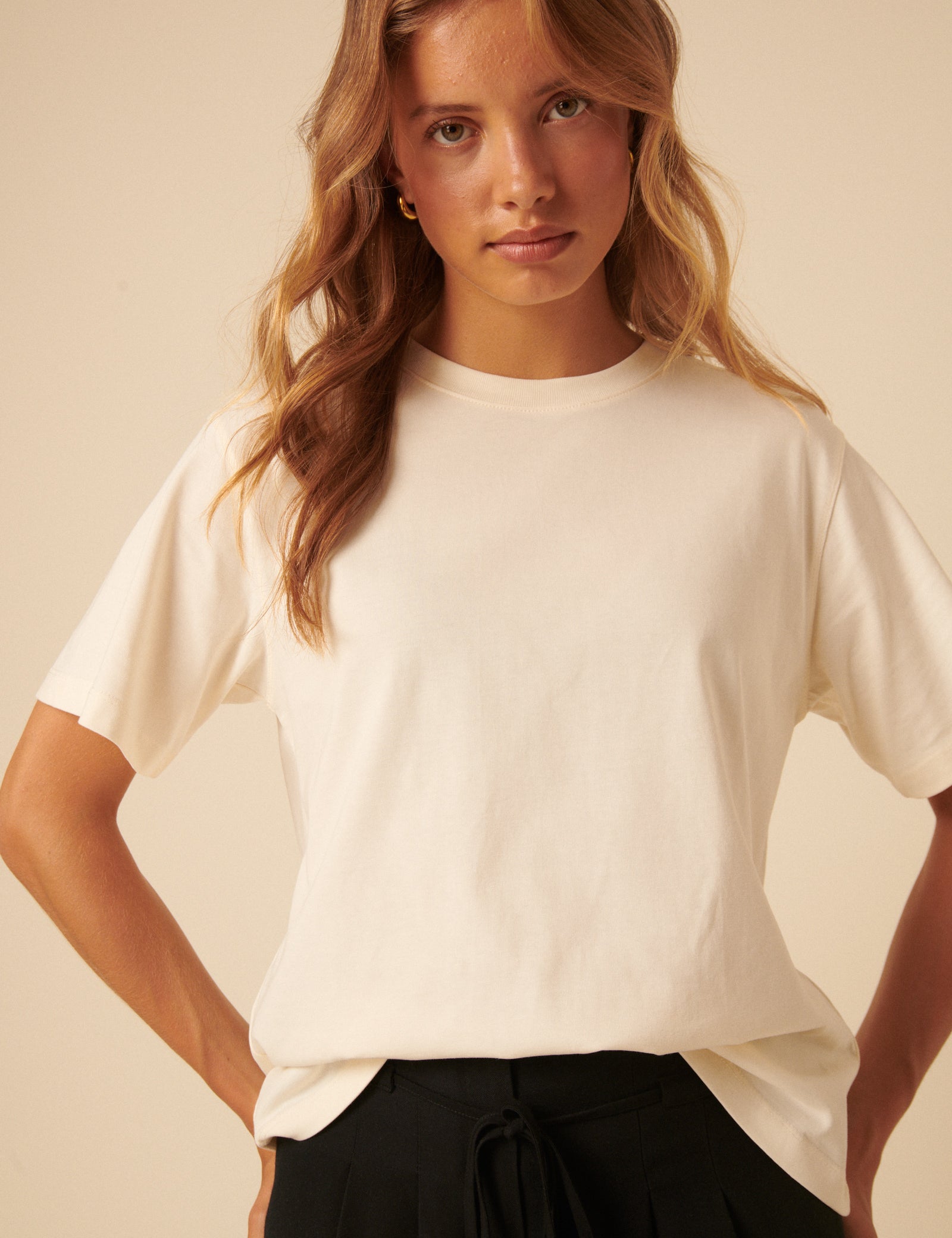 Ivory Boxy Fit T-Shirt