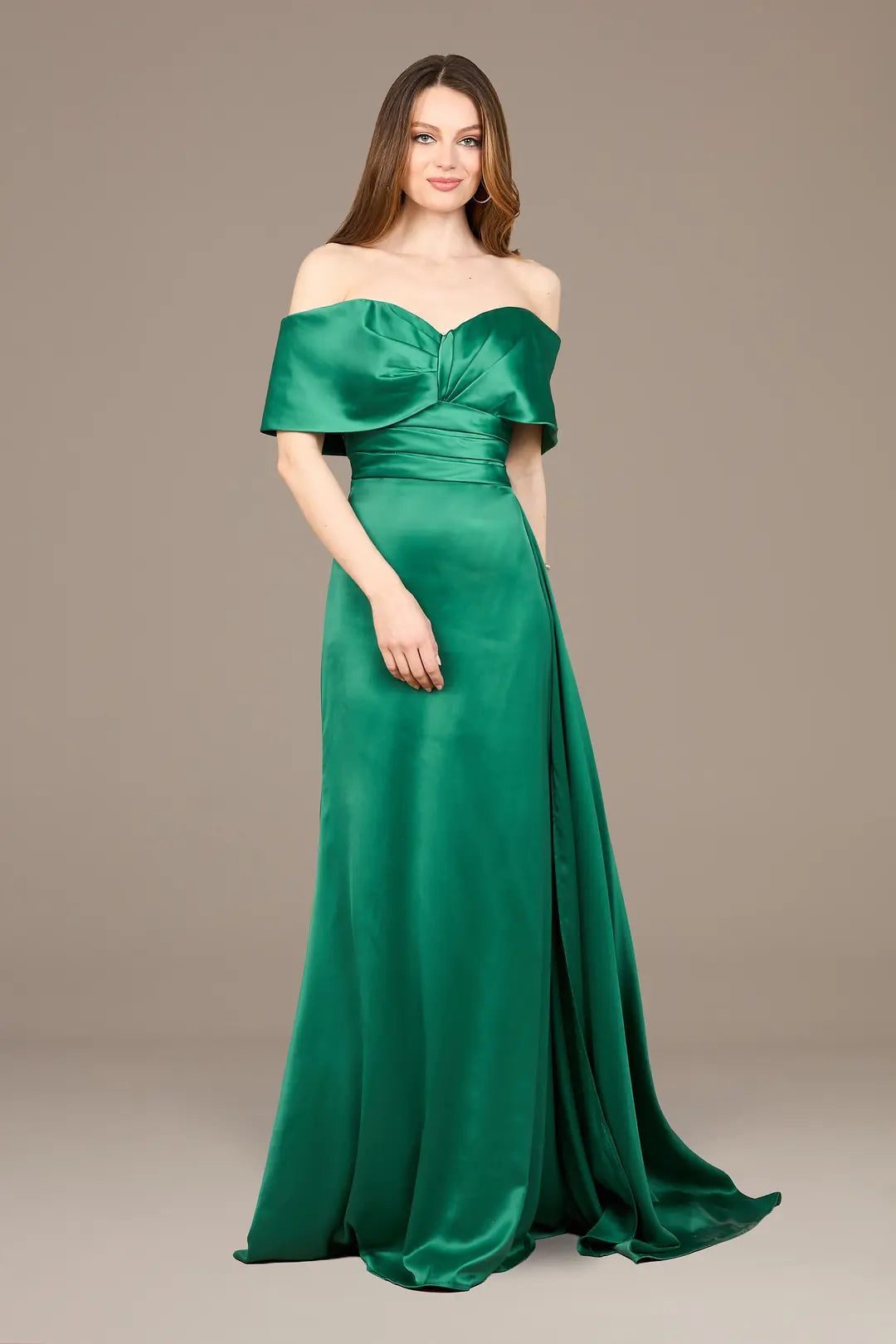 Off Shoulder Satin Dress