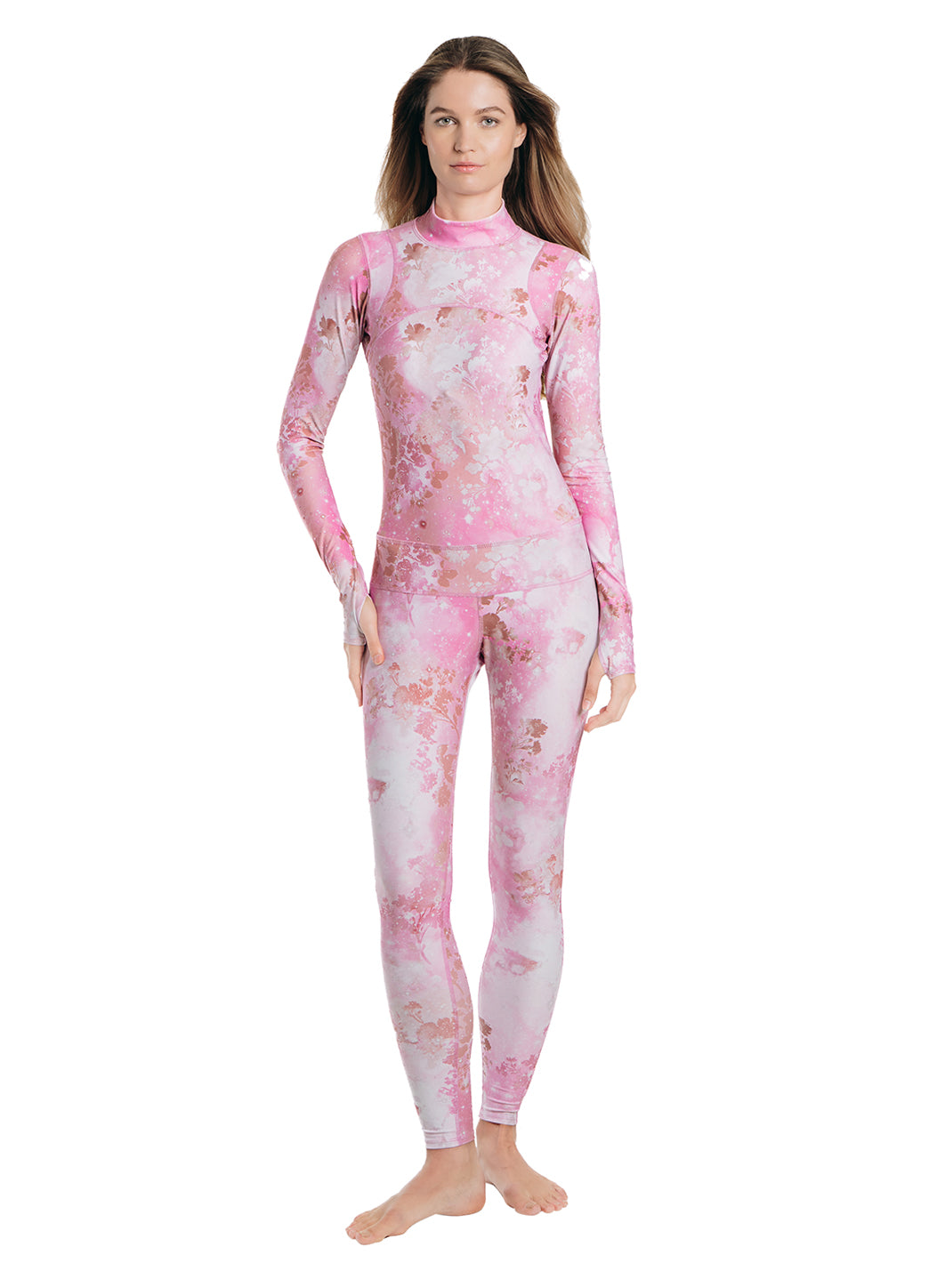 TUTUBLUE Women's Pink Sky Classic UPF 50+ Long Slevee Unitard