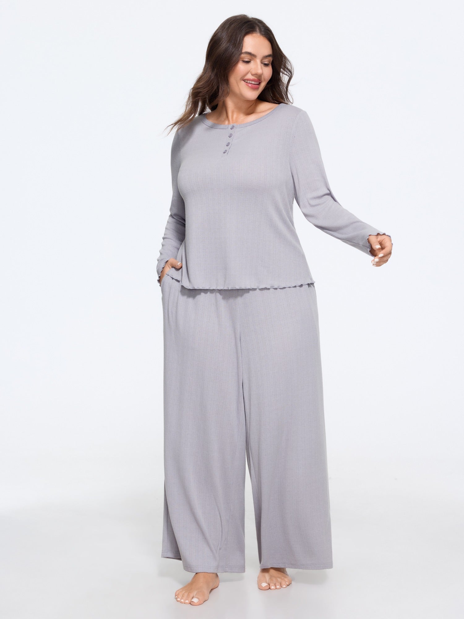 Supersoft Ruffle Trim Loungewear Set
