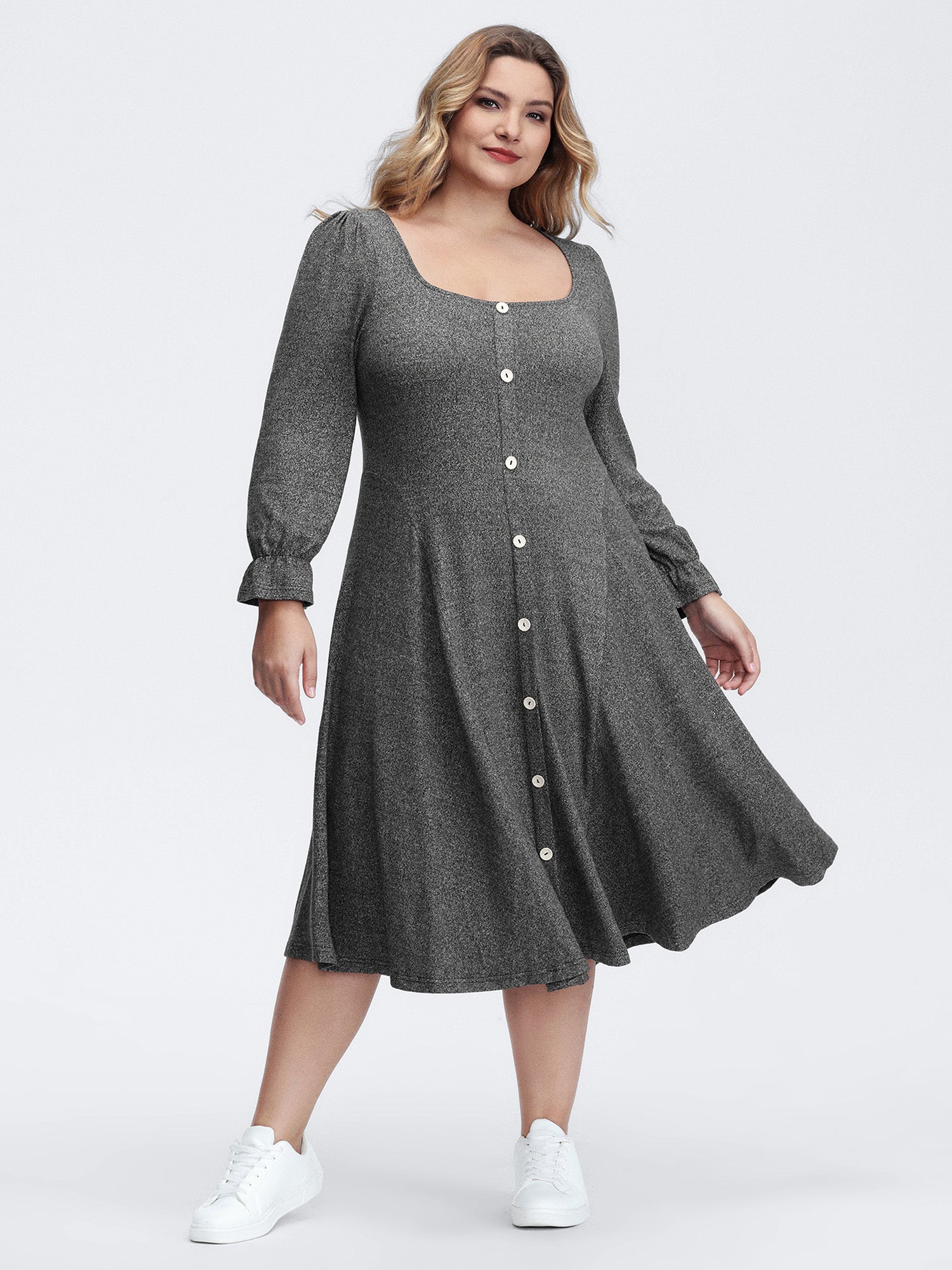 Supersoft Stretchy Waist-Defining Knit Midi Dress