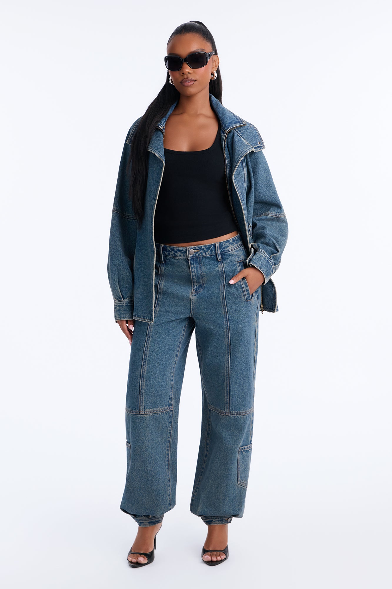 Westward Non Stretch Cargo Utility Jeans - Vintage Wash