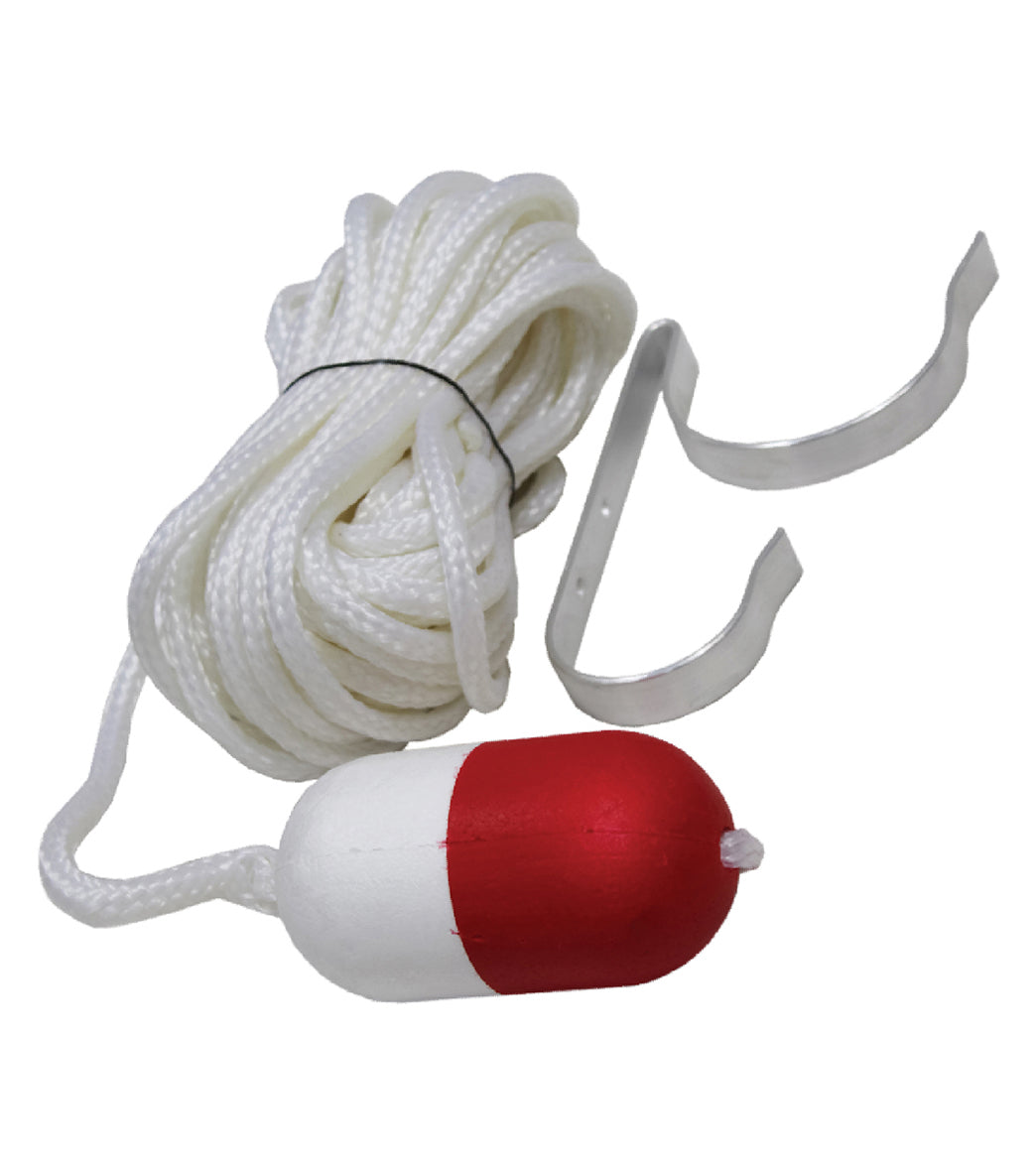 KEMP USA 75' Throw Rope with Float & Ring Buoy Holder