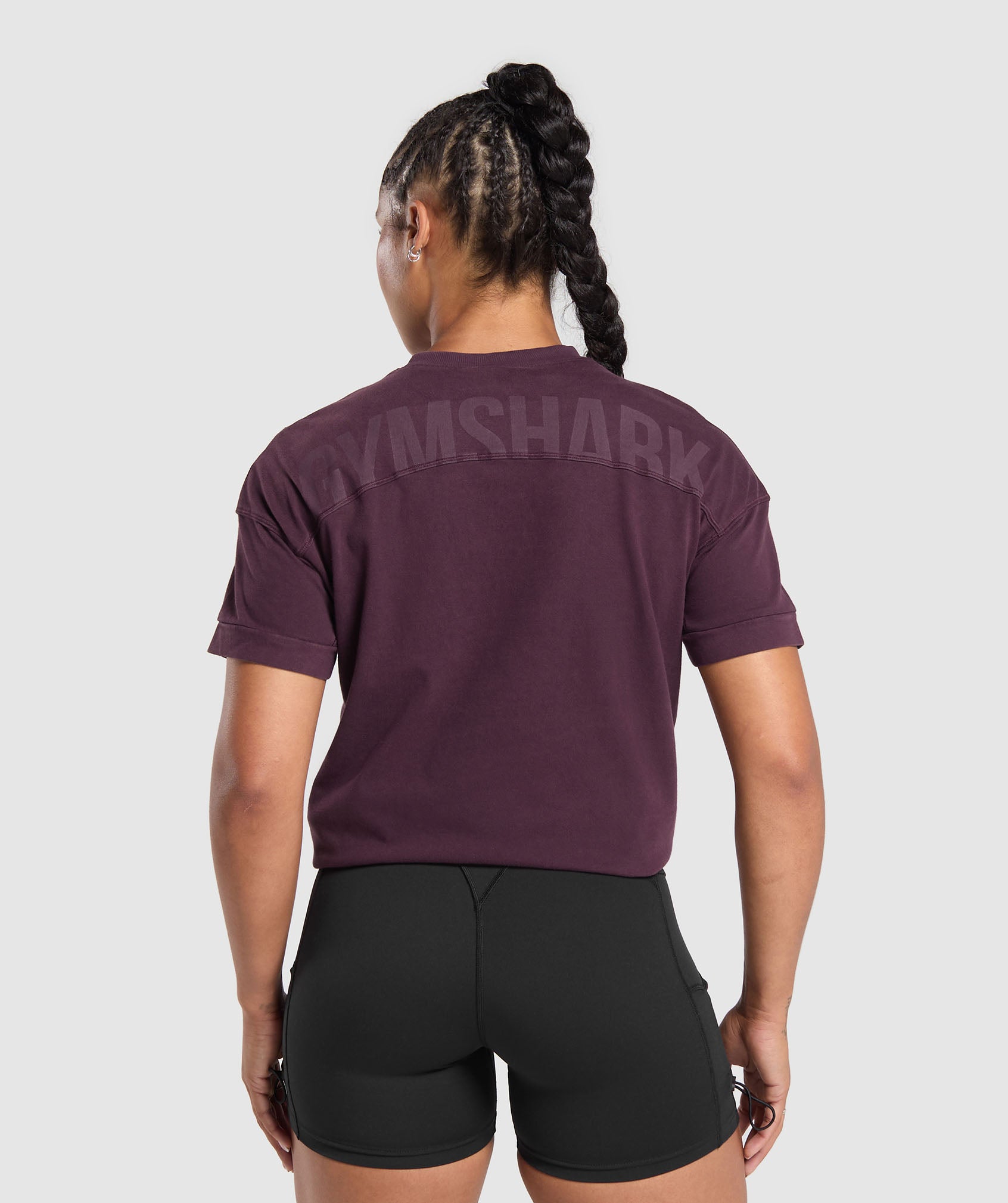Gymshark Power T-Shirt - Depth Purple/Acid Wash Small Ball