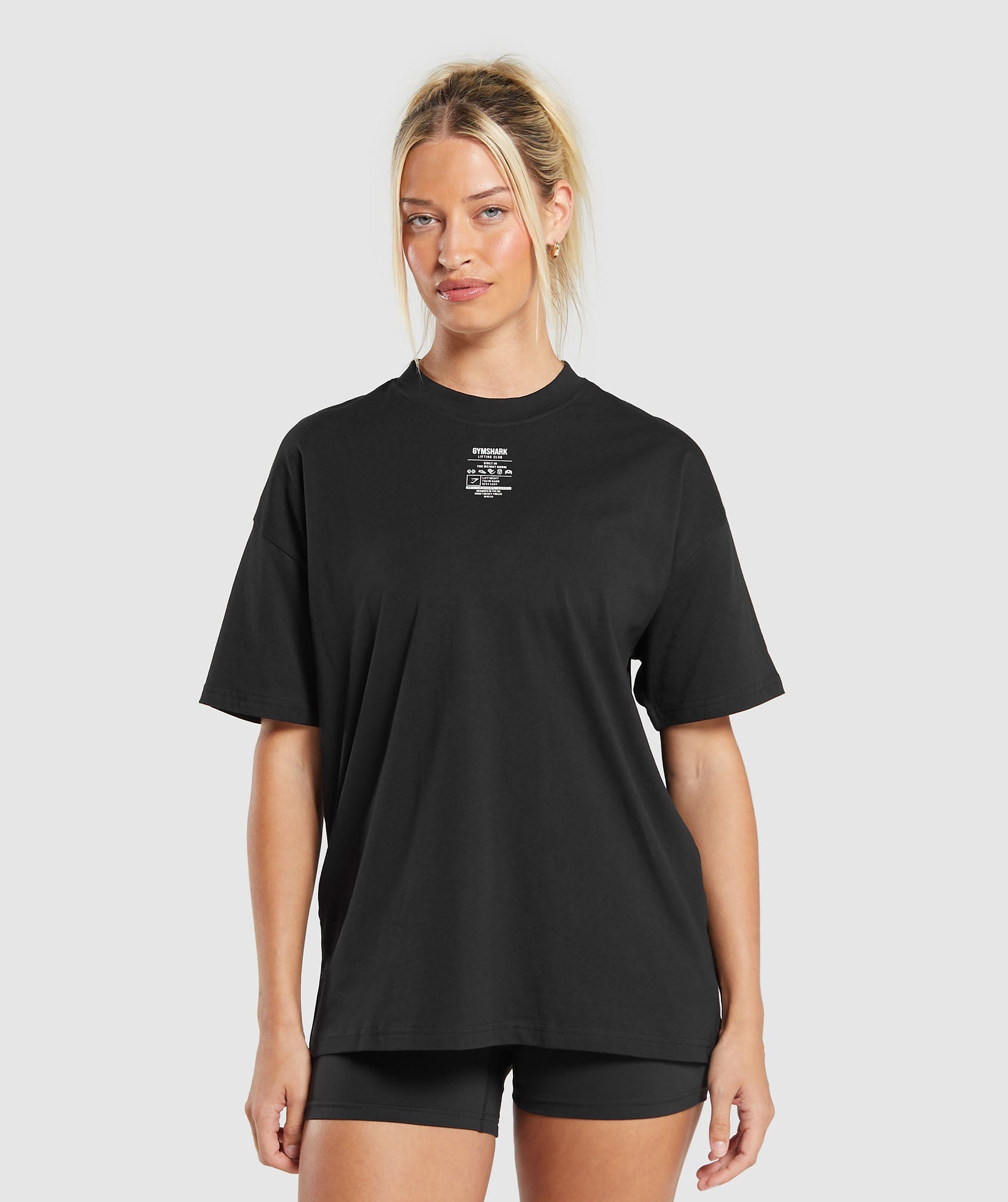 Gymshark Minimal Label Oversized T-Shirt - Black