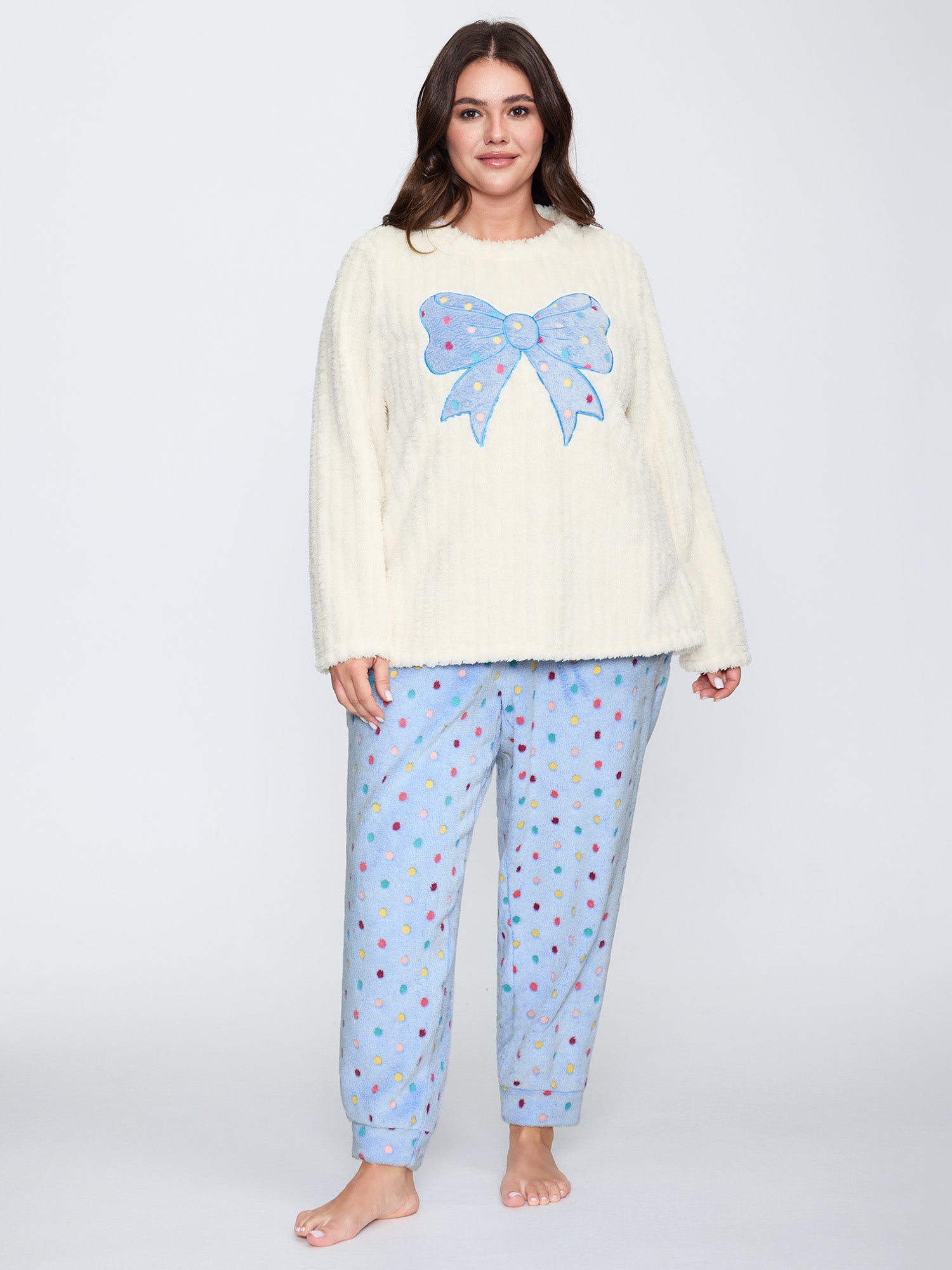 Bow Beautiful Applique Embroidery Lounge Top