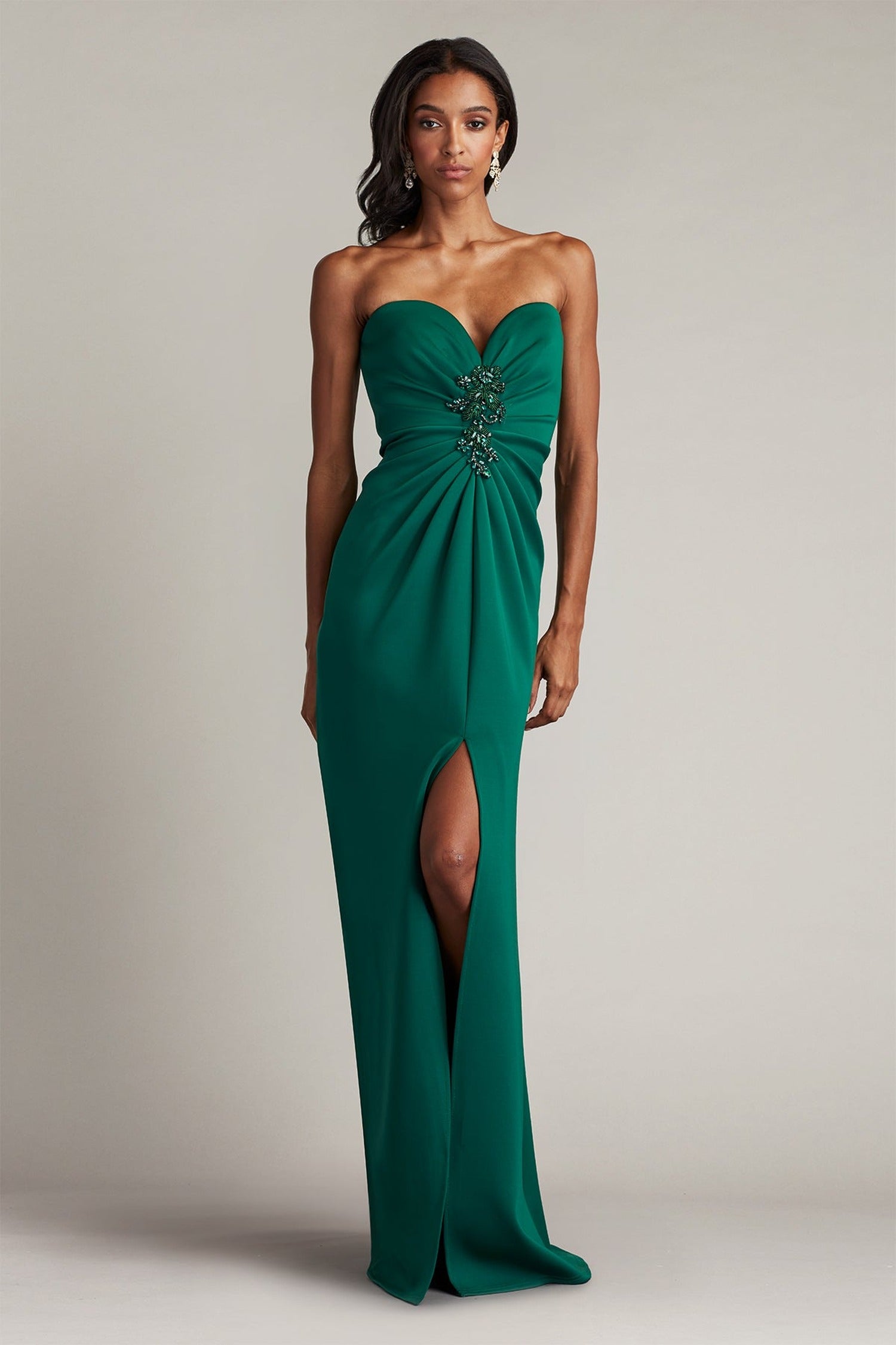 Tadashi Shoji SAGD24375LB - Tia Draped Strapless Column Evening Gown