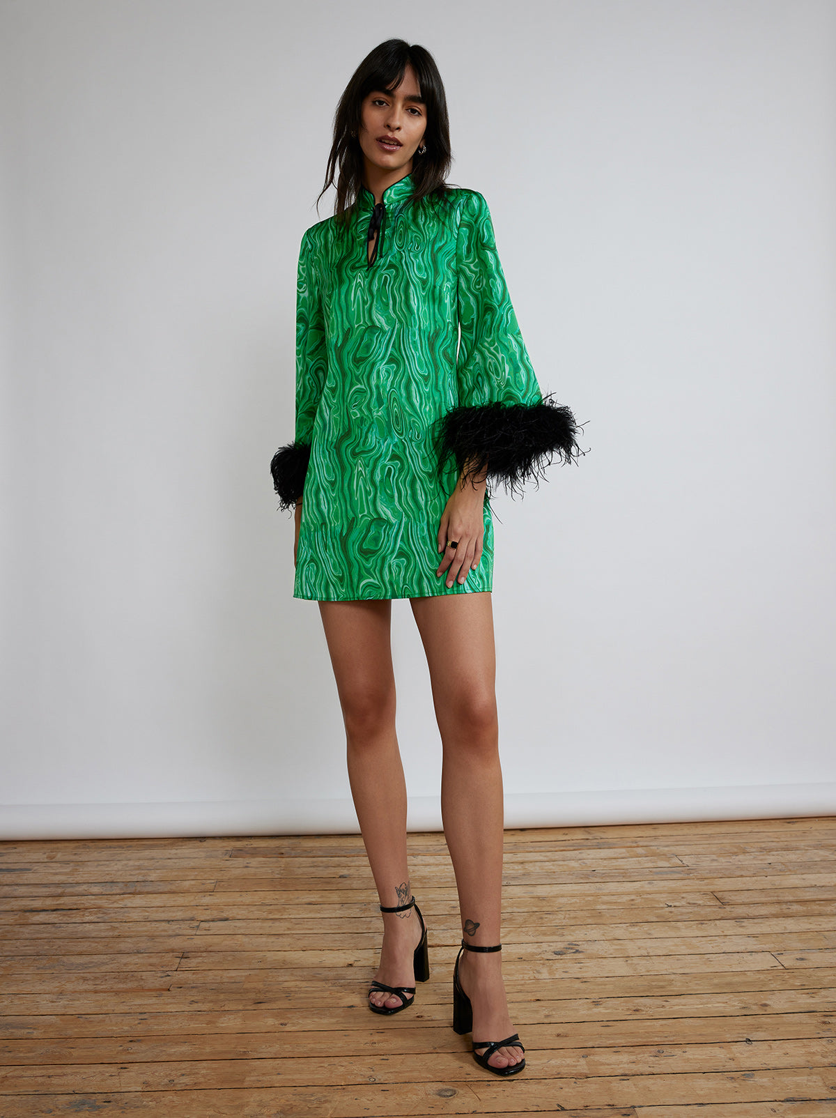 Carlotta Malachite Print Mini Dress