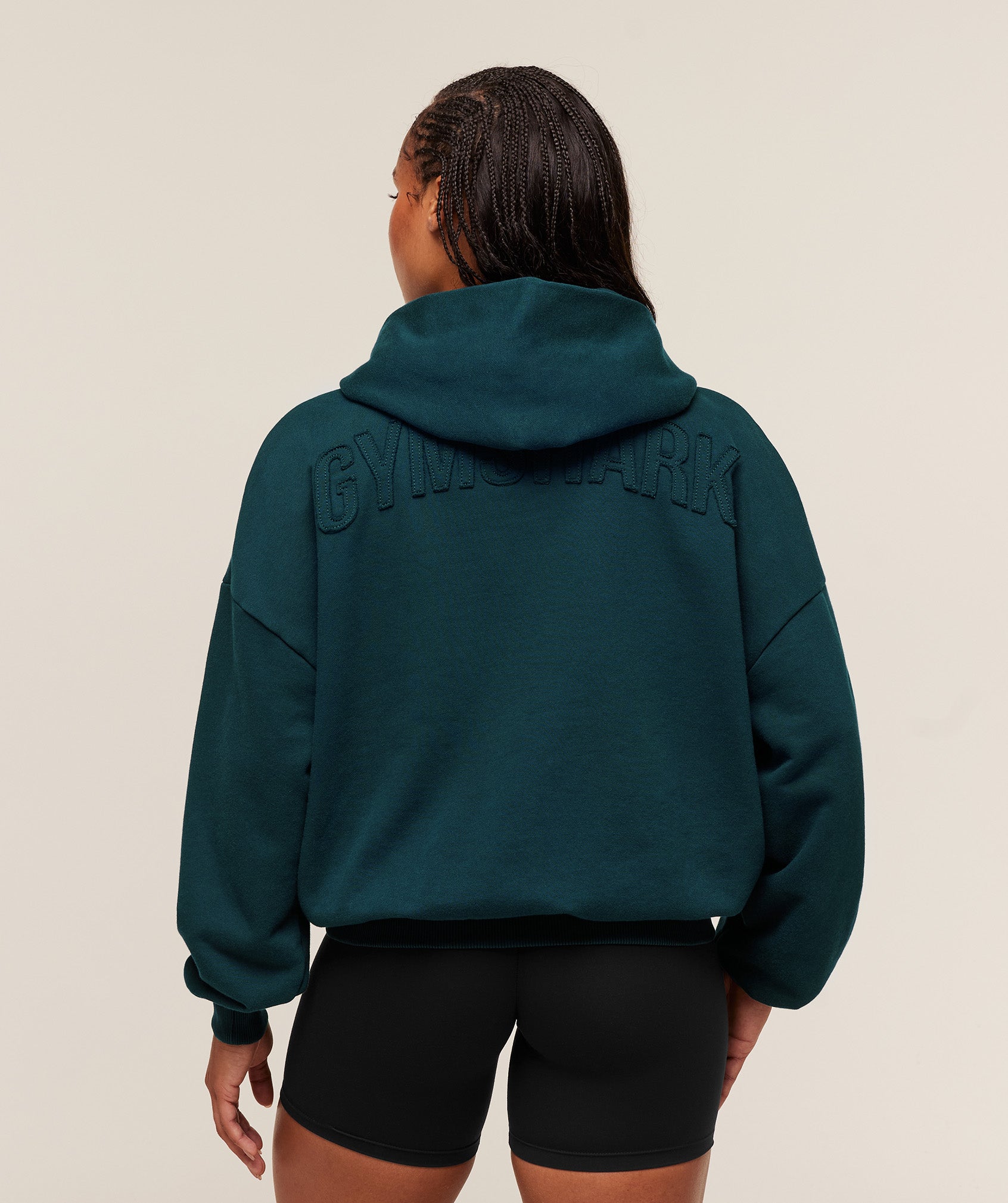 Gymshark Power Washed Oversized Hoodie - Deep Petrol Blue/Acid Wash Small Ball