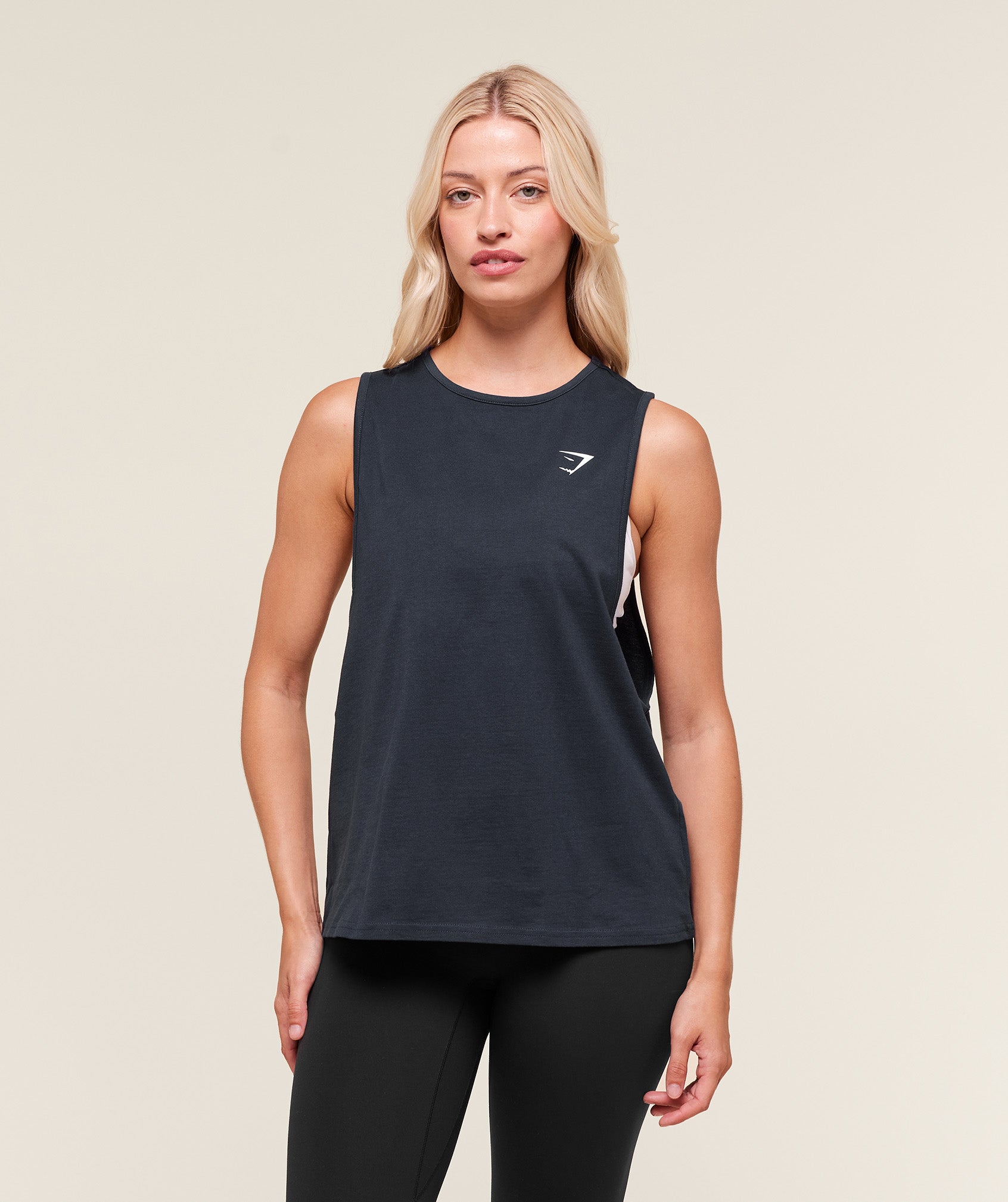 Gymshark Training Regular Length Drop Arm Tank - Heavy Blue