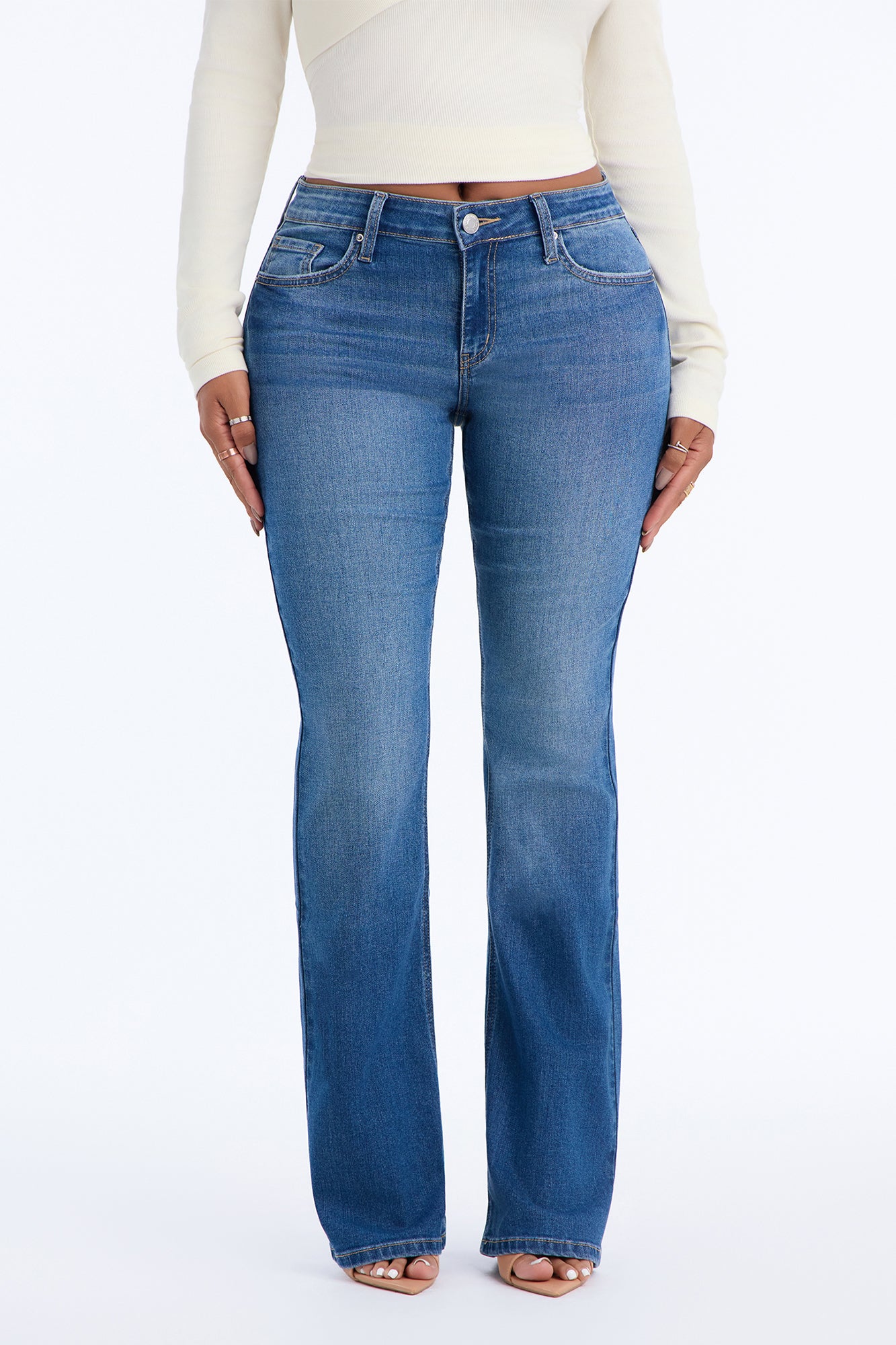 Taylor Mid Rise Stretch Bootcut Jeans - Medium Wash