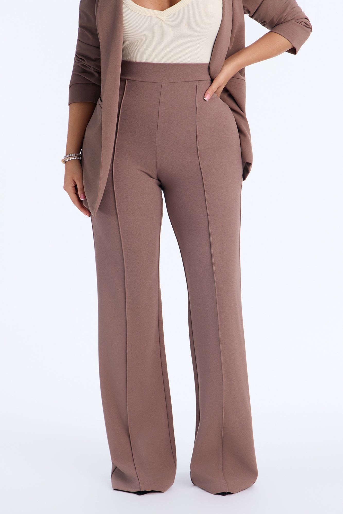 Victoria High Waisted Dress Pants - Caffe