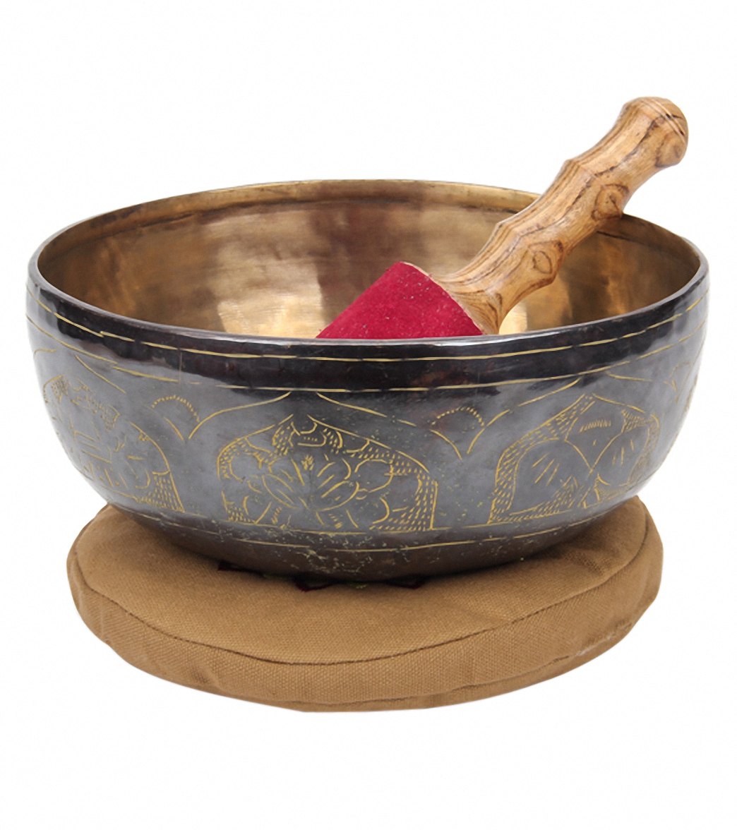 Sacred Space Huge Master Healing Note D Chakra Engraved Singing Bowl 9"