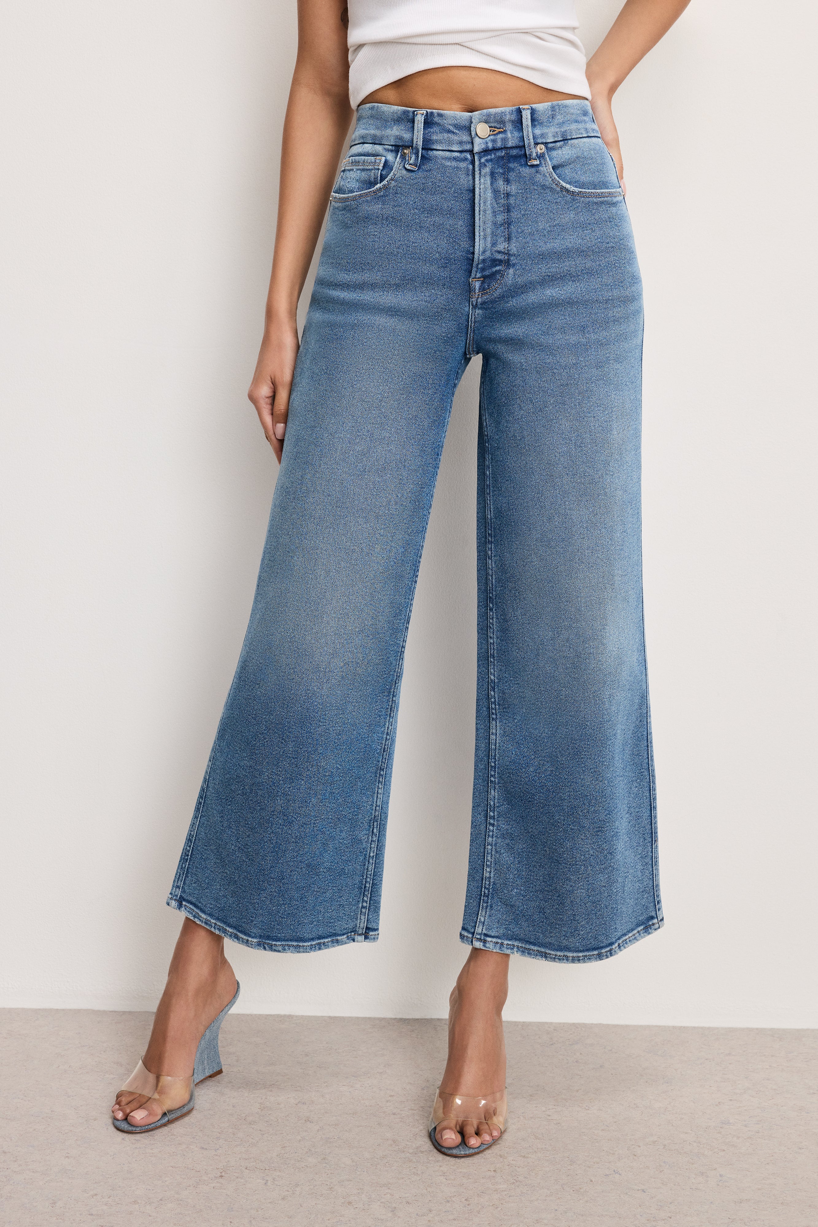 GOOD SKATE WIDE CROPPED JEANS | BLUE541