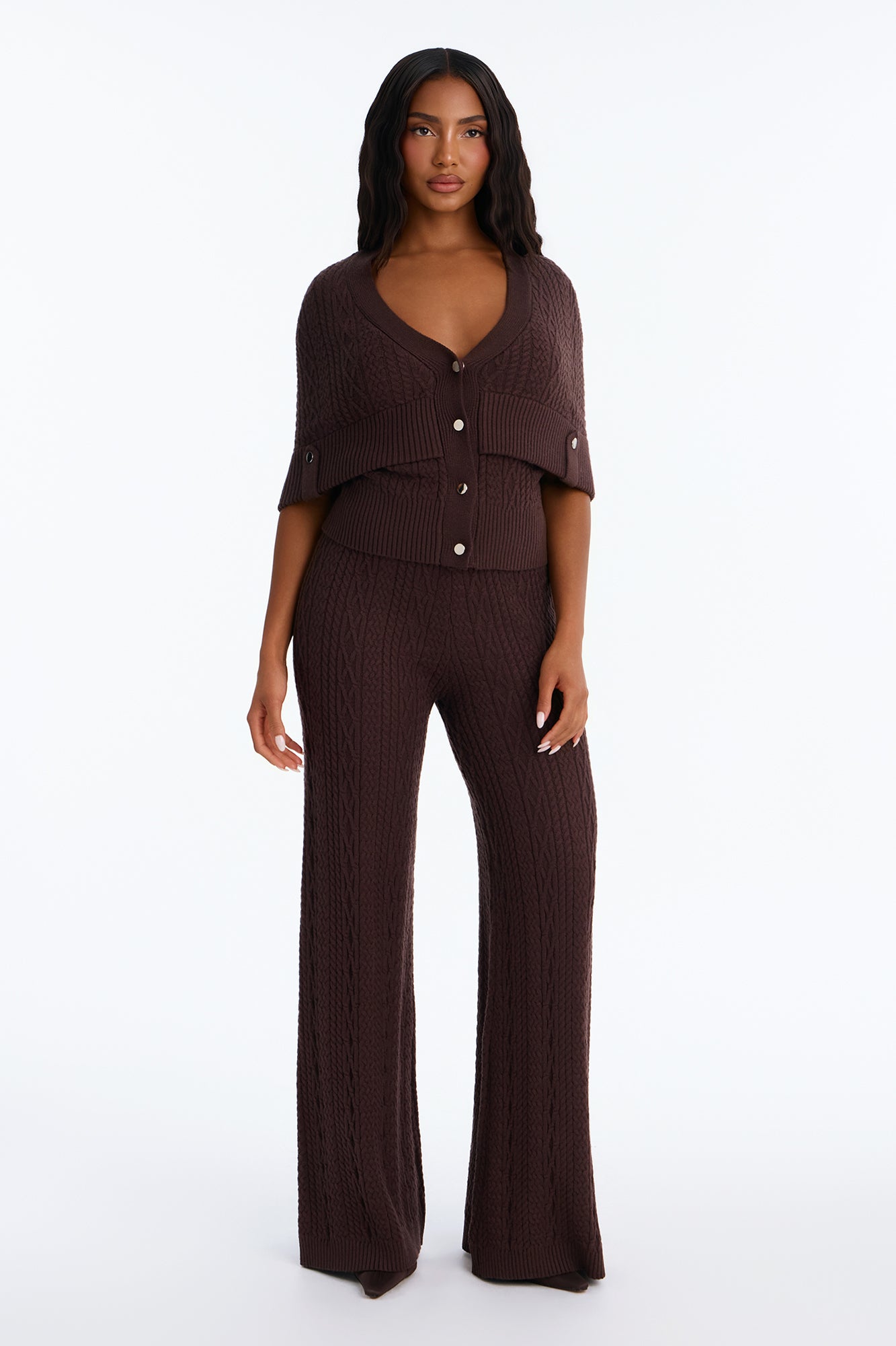 Sophia Sweater Pant Set - Brown