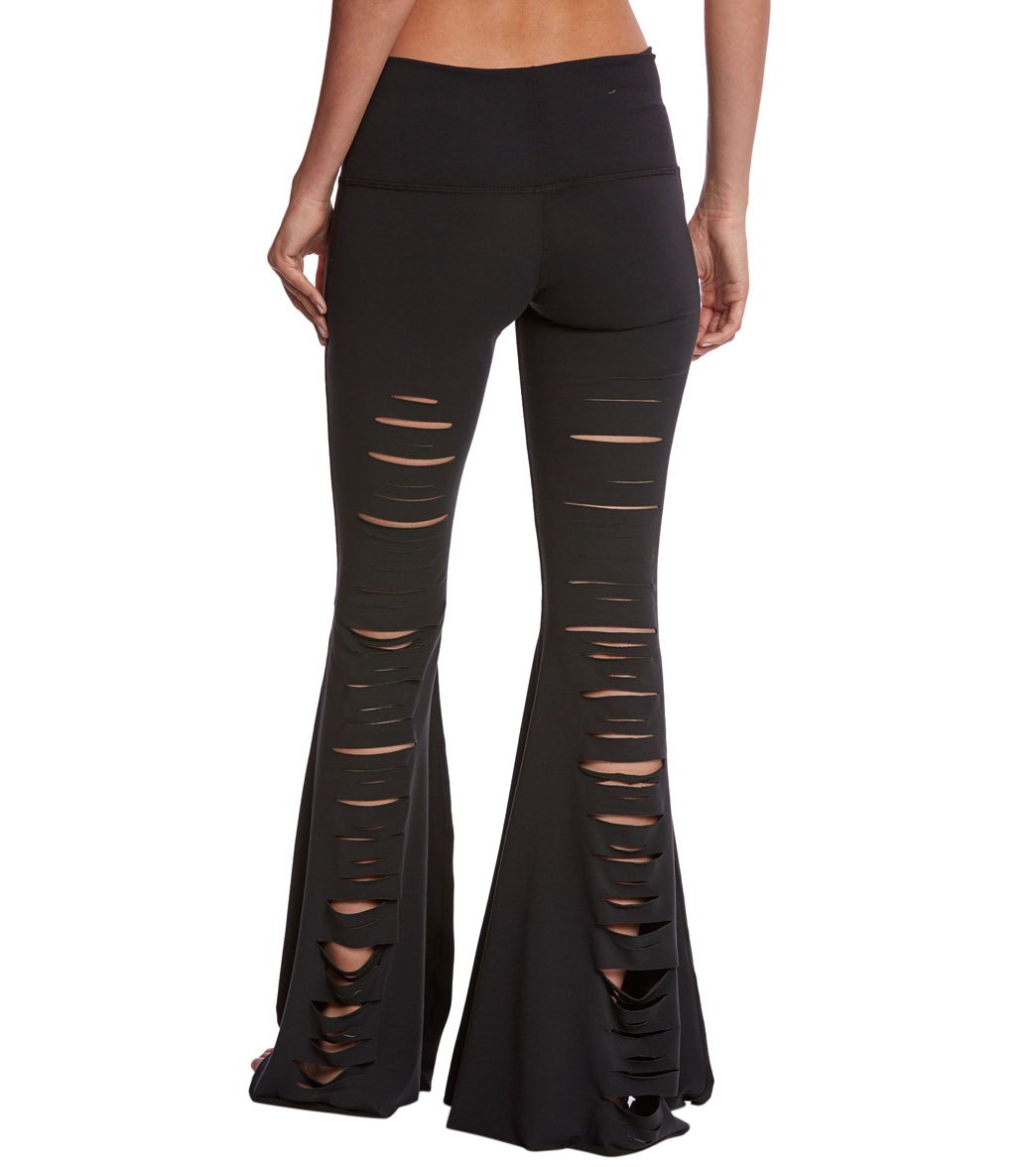 Teeki Jimi Ripped Shredded Bell Bottom Yoga Pants