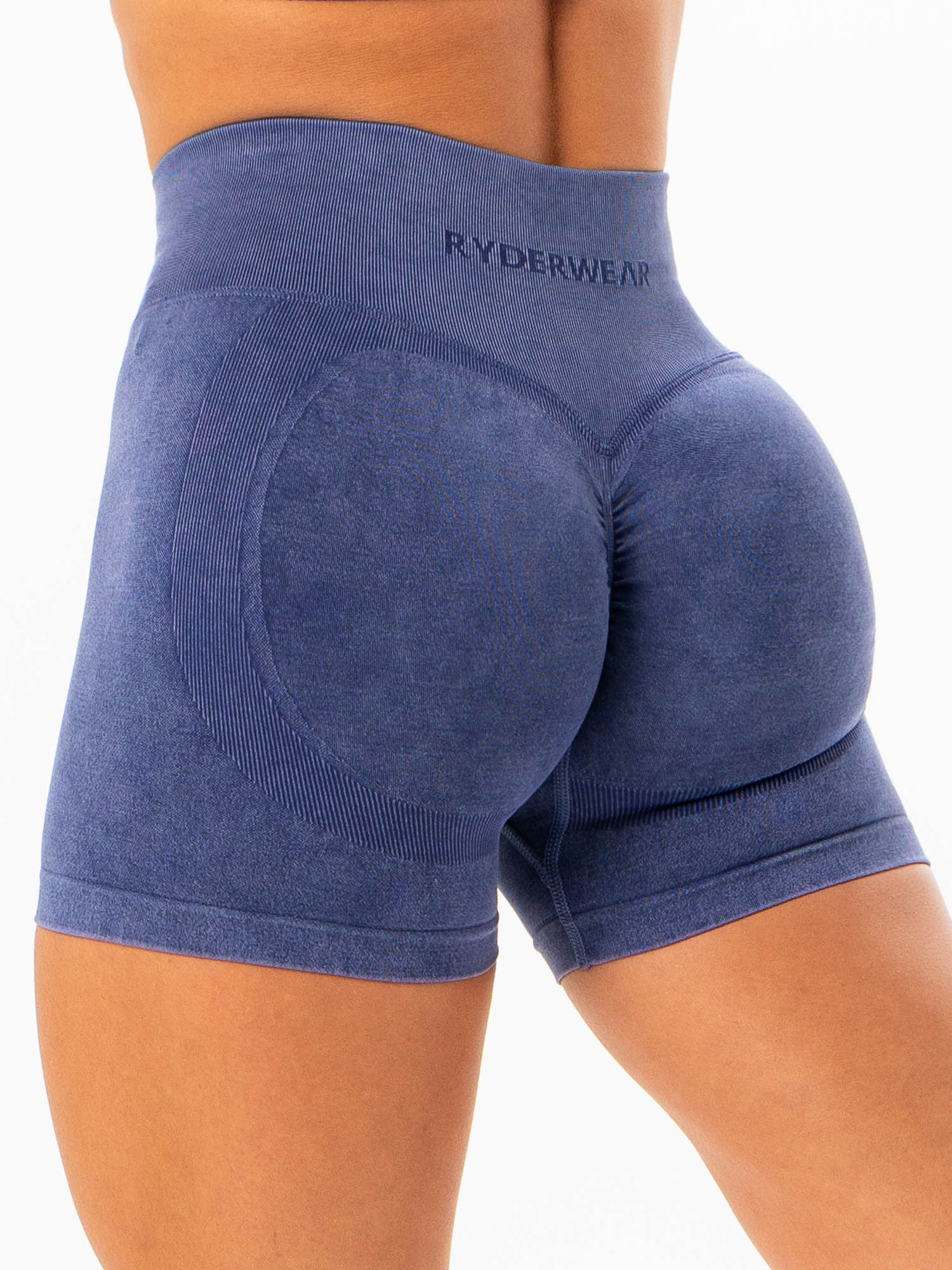 Stonewash Scrunch Seamless Shorts - Navy Stonewash