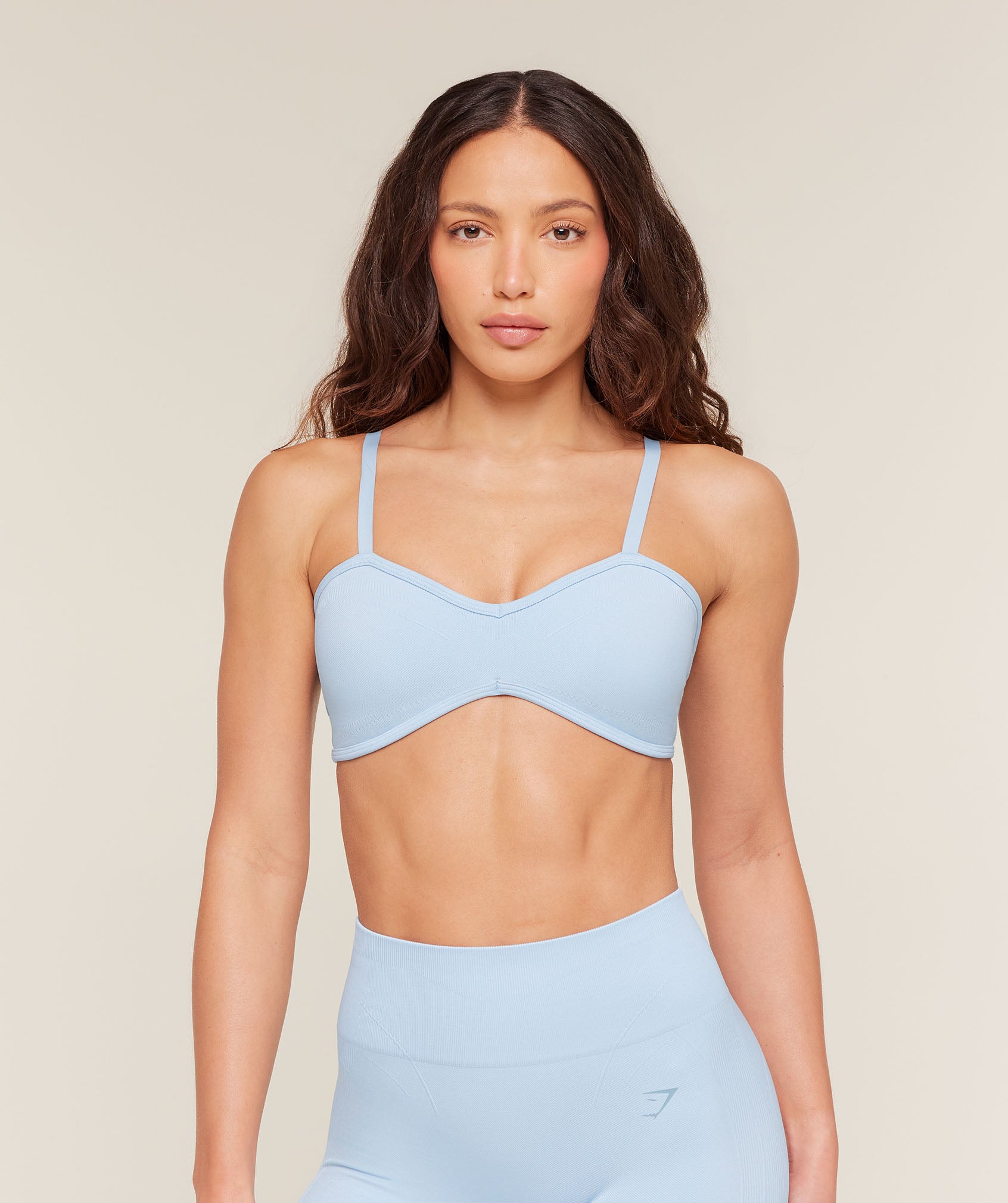 Gymshark Poise Light Support Seamless Sports Bra - Chilled Blue