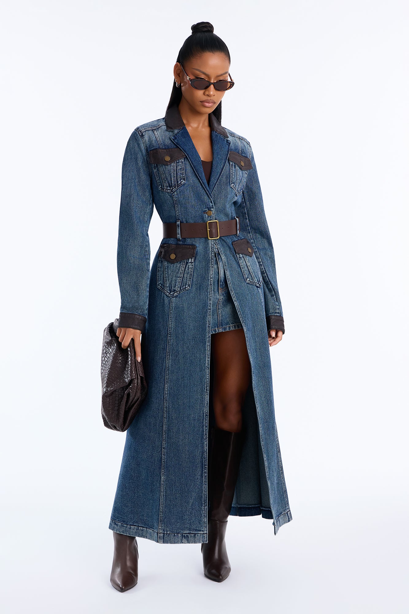 Amélie Belted Denim Jacket - Vintage Wash