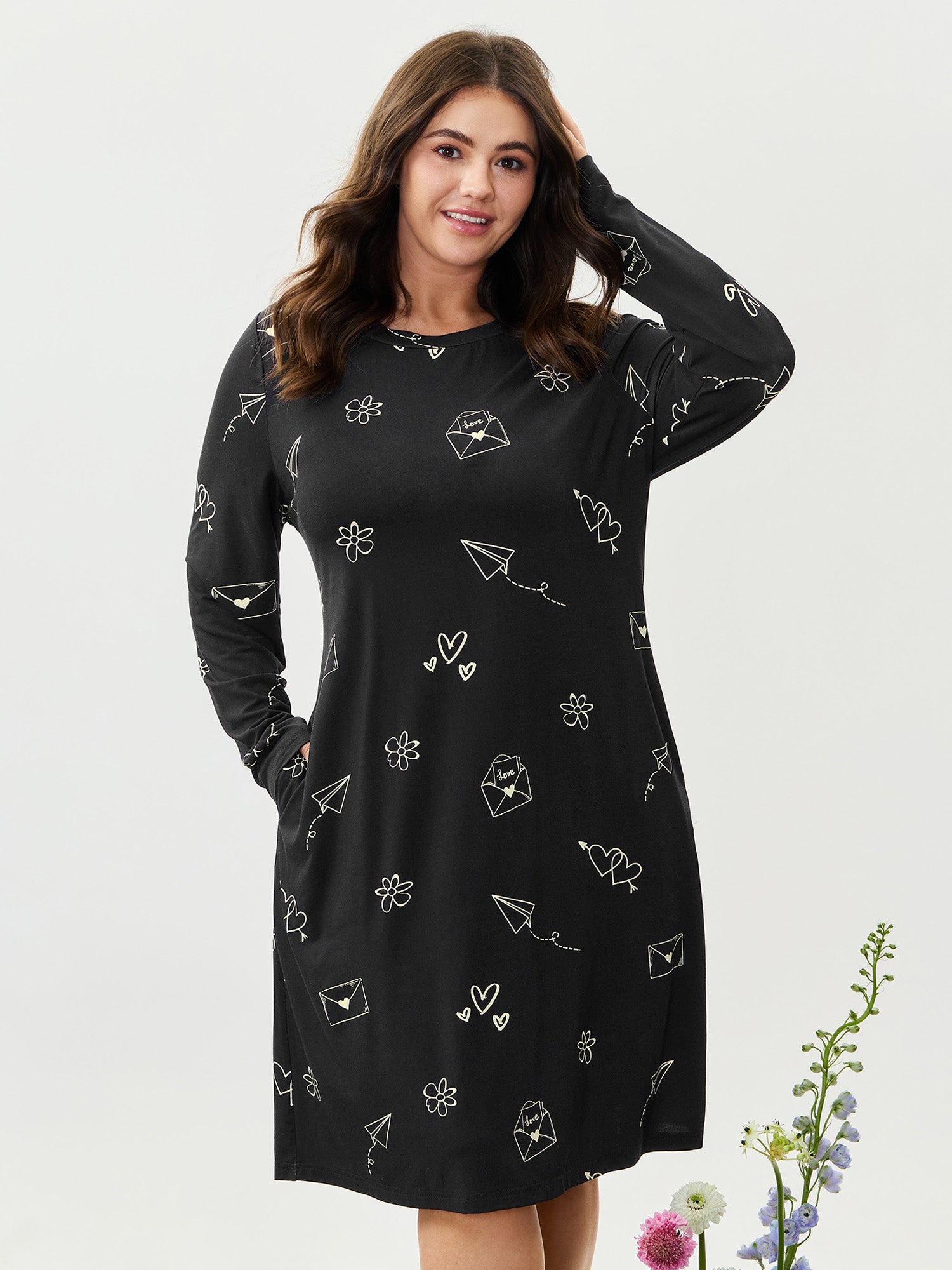 Supersoft Love Letter Print Lounge Dress