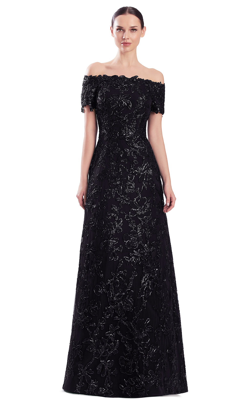 Alexander by Daymor 3331F26 - Short Sleeve Embroidered Evening Gown