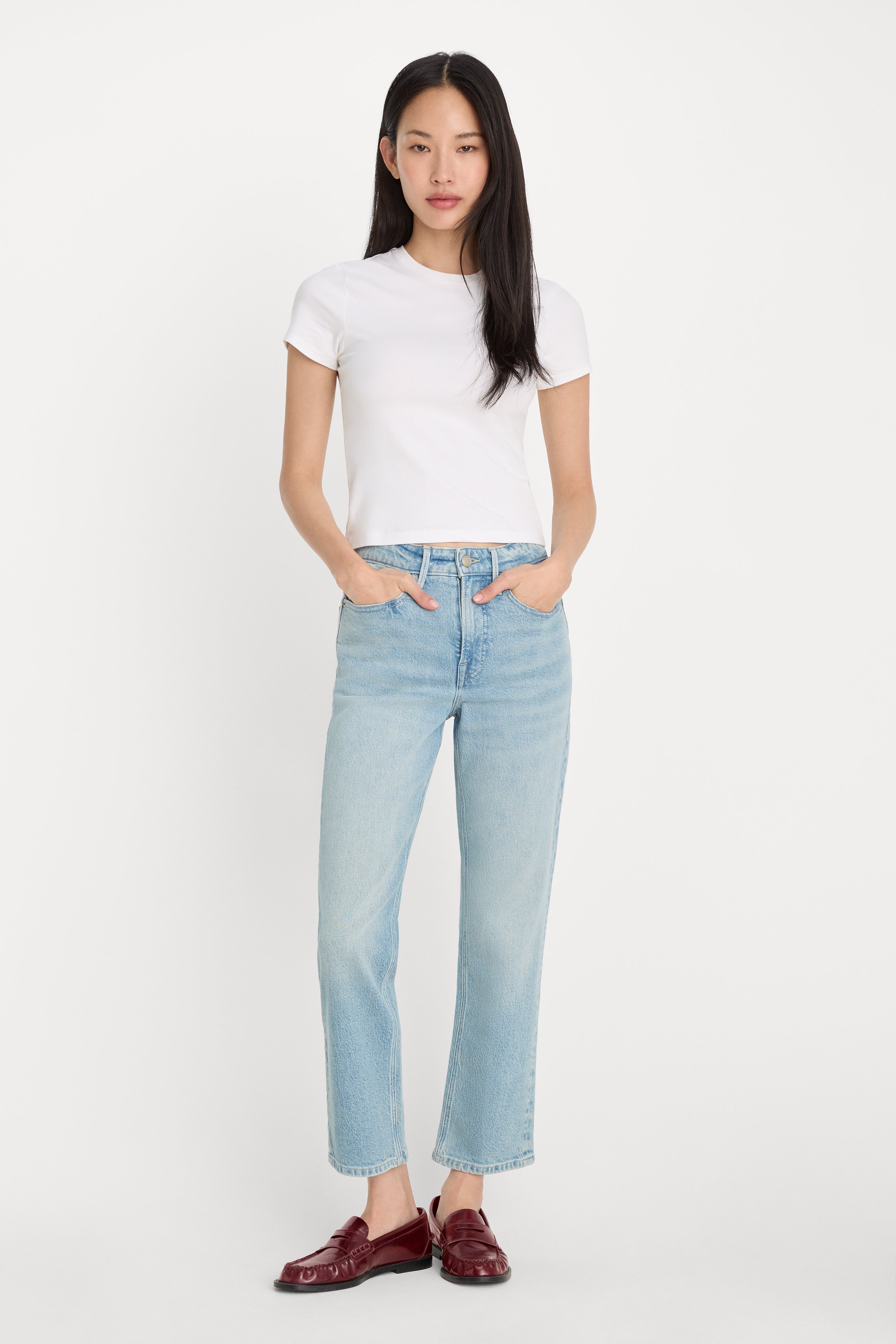 GOOD ICON STRAIGHT ANKLE JEANS | INDIGO1137