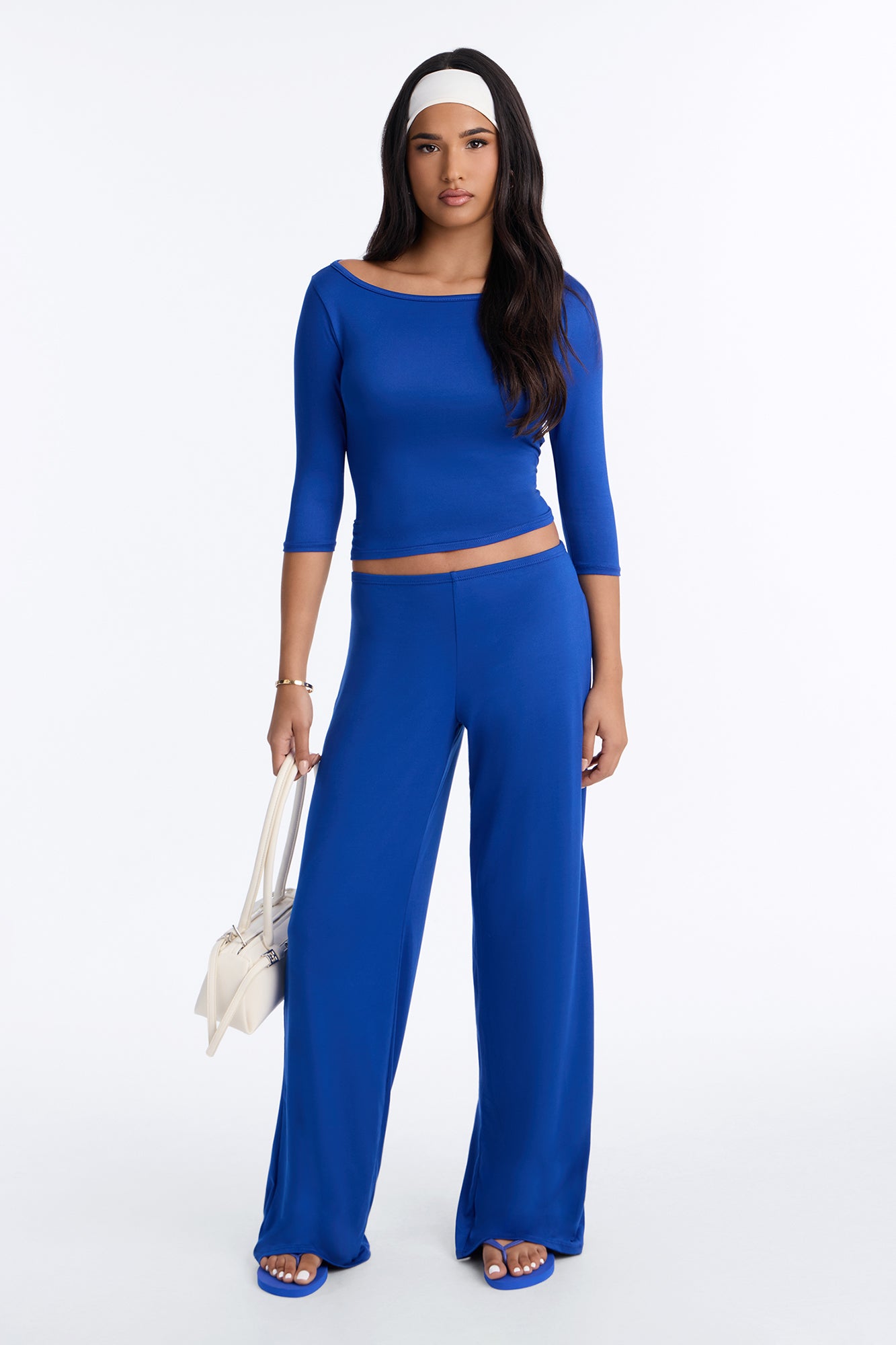 Leanne 3/4 Sleeve Pant Set - Royal