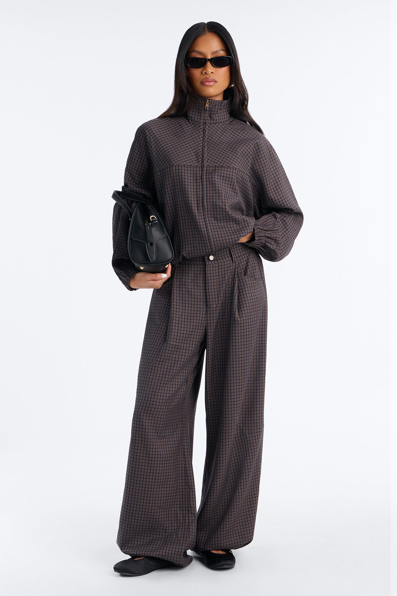 Sutton Plaid Pant Set - Navy/combo