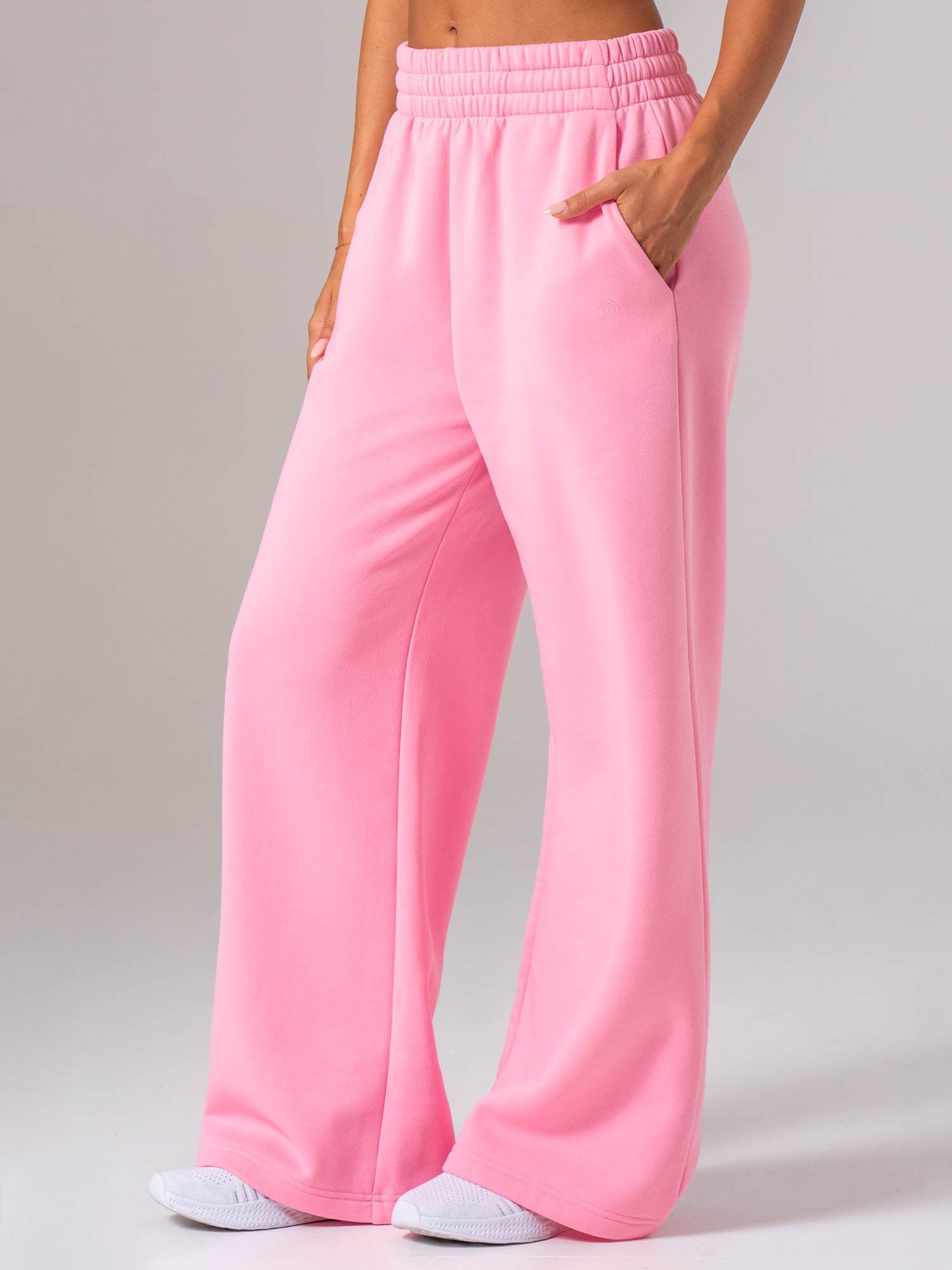Womens Wide Leg Trackpant - Bubblegum