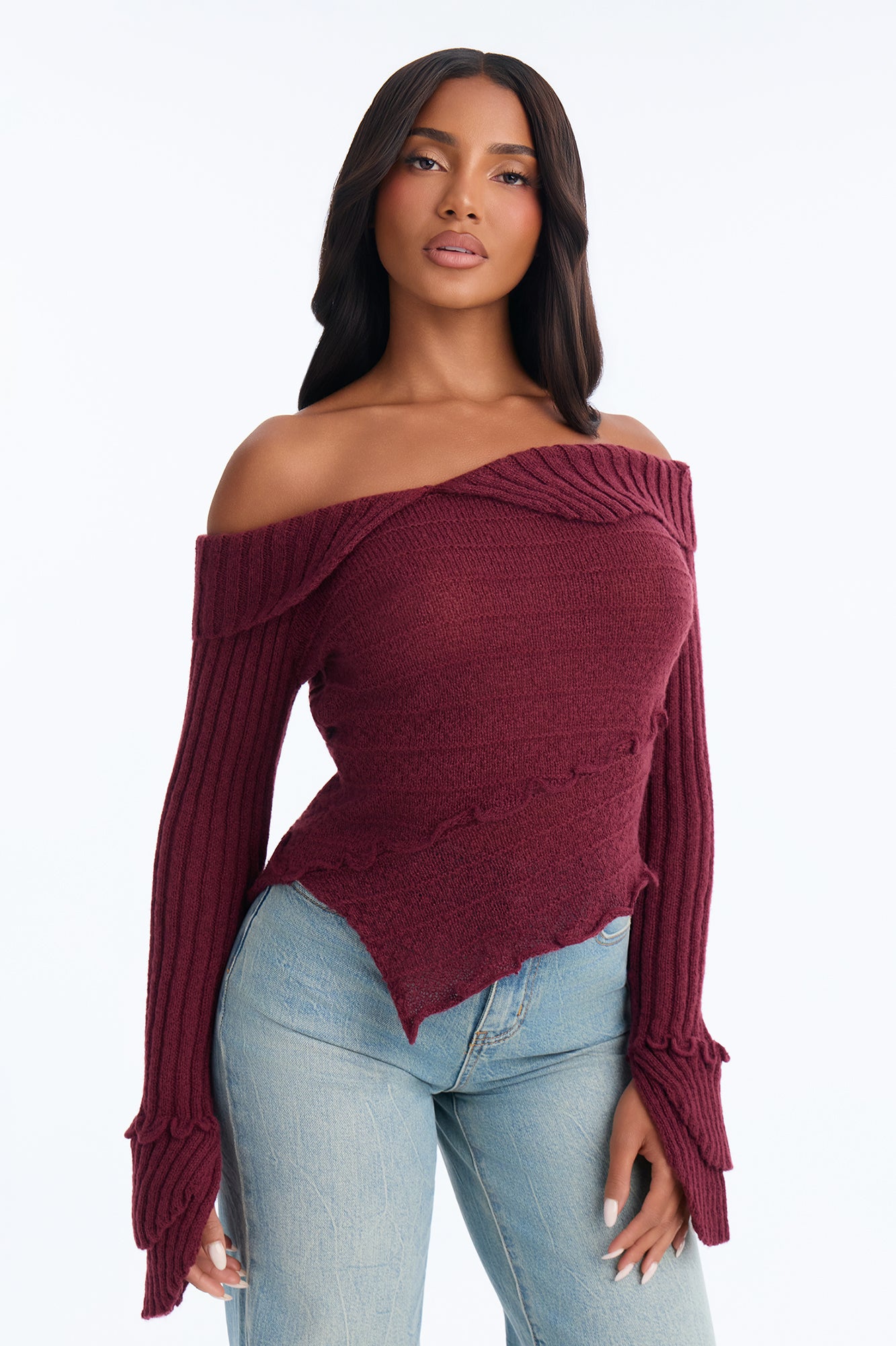 Warm Glow Pullover Sweater - Burgundy