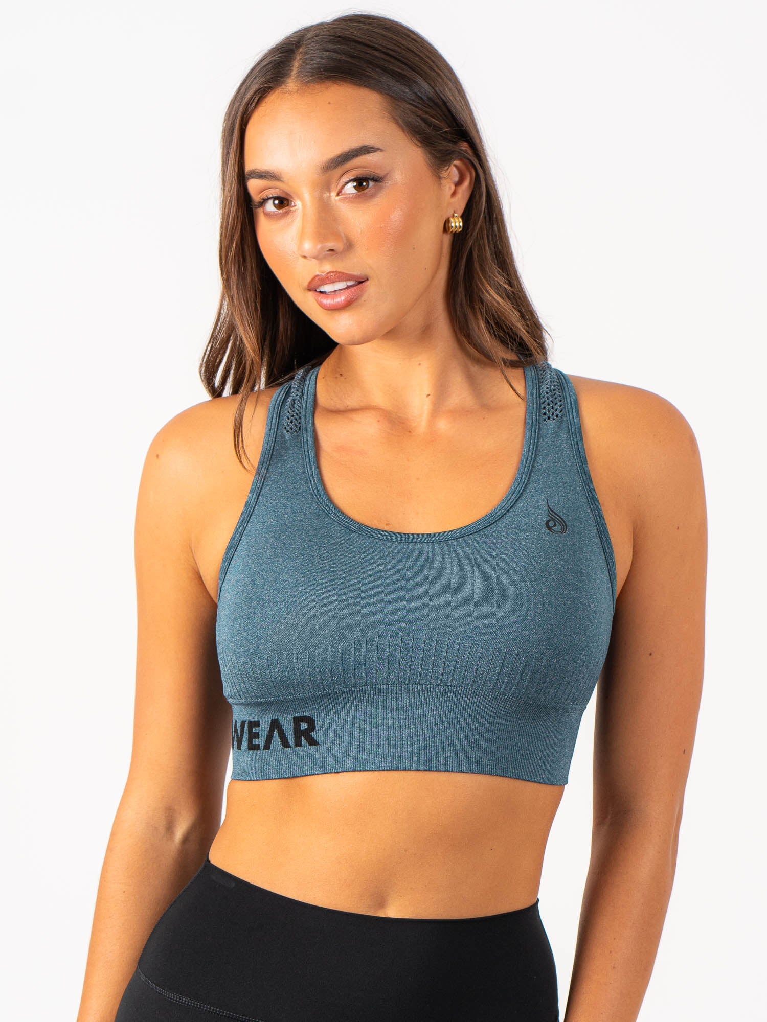 Seamless Staples Sports Bra - Teal Marl