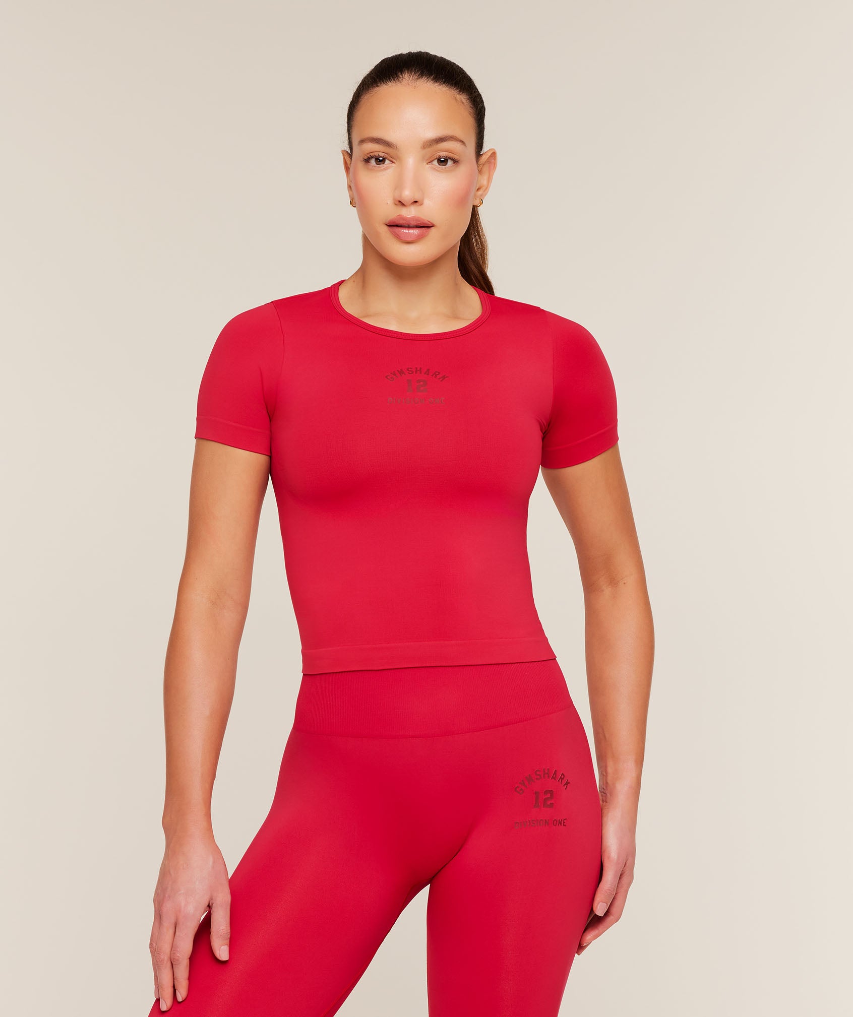 Gymshark Everyday Seamless Graphic Short Sleeve Top - Conditioning Red